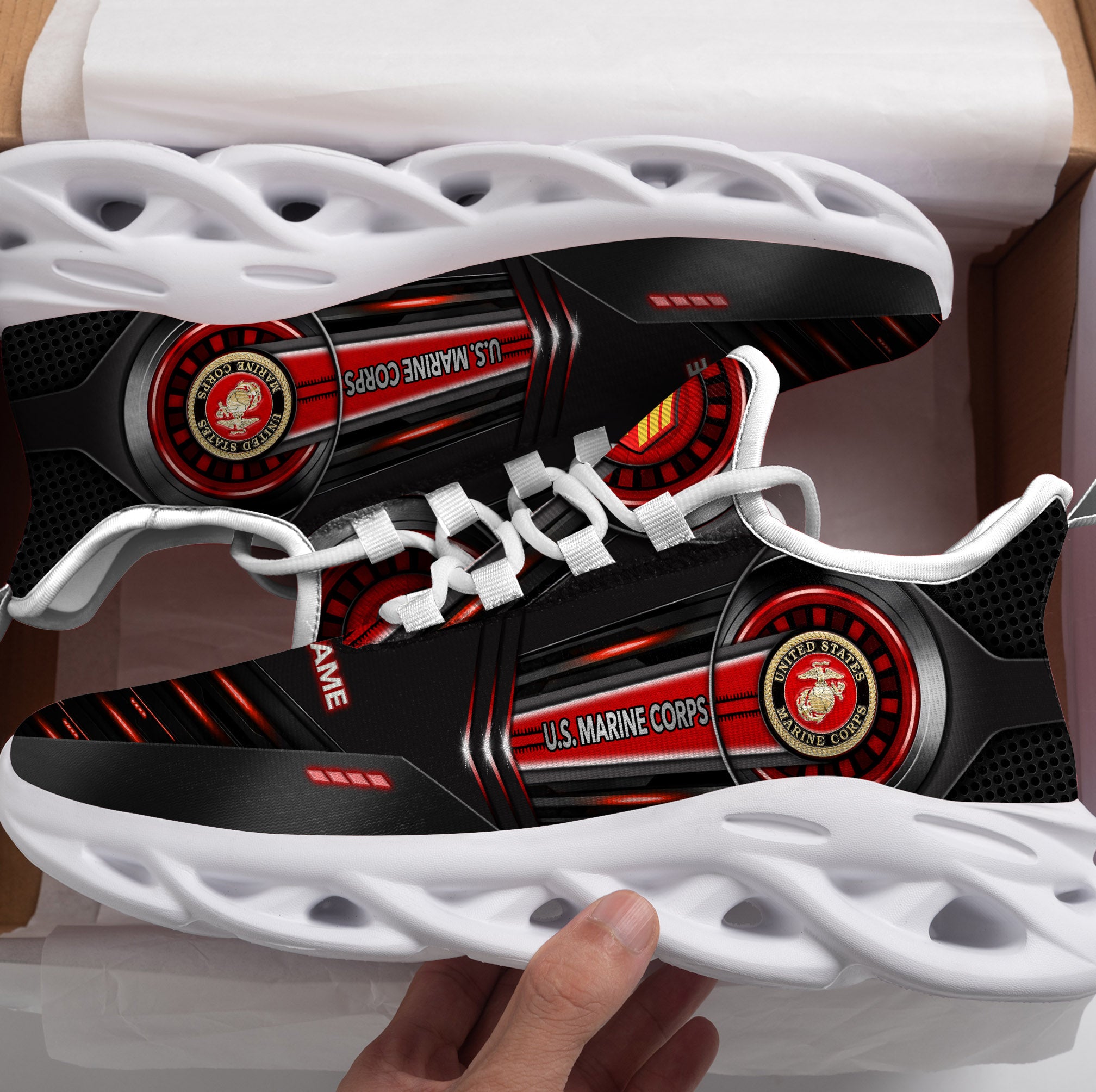 Personalized US Marine Corps Max Soul Shoes Sneakers for Men And Women – Casual Shoes, Streetwear Shoes - Image 4