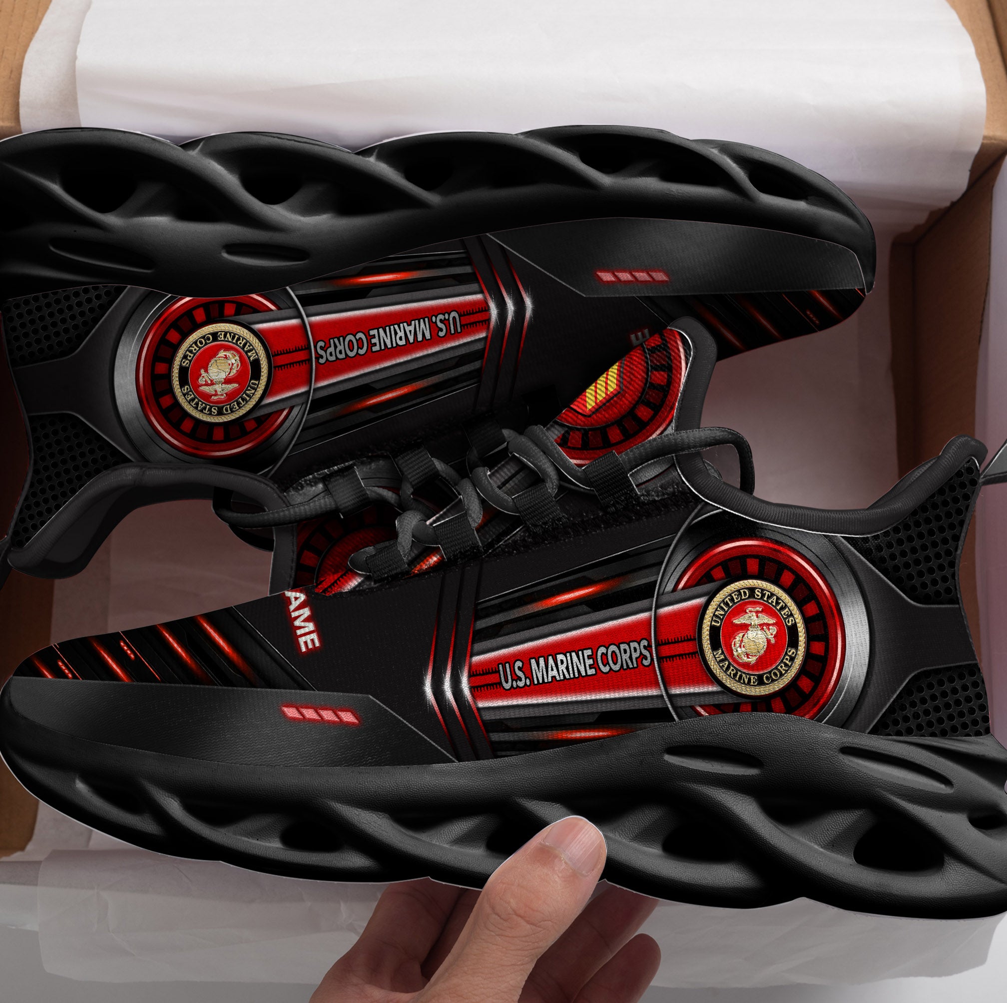 Personalized US Marine Corps Max Soul Shoes Sneakers for Men And Women – Casual Shoes, Streetwear Shoes - Image 3