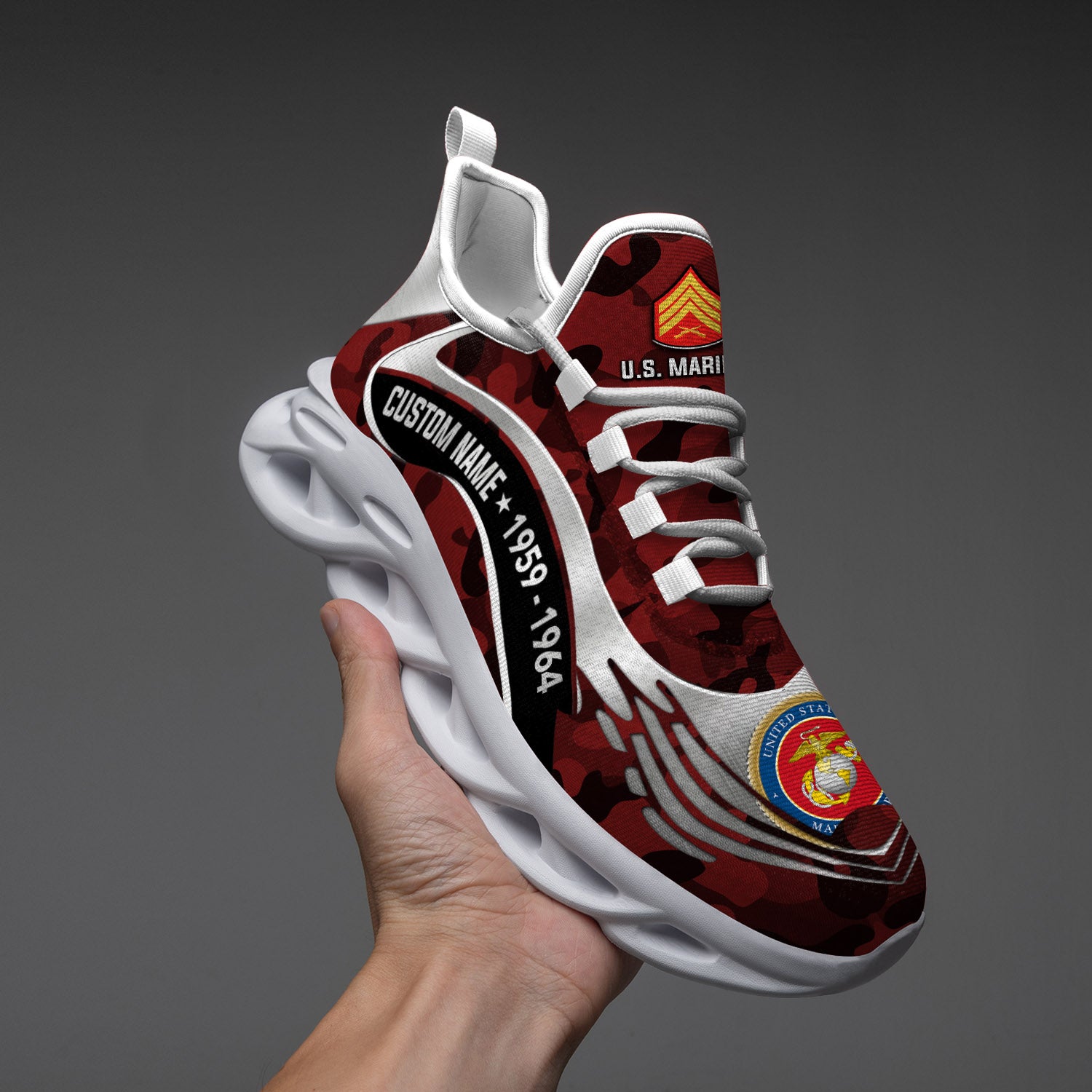 Personalized US Marine Corps Max Soul ShoesSneakers for Men And Women – Casual Shoes, Streetwear Shoes - Image 4