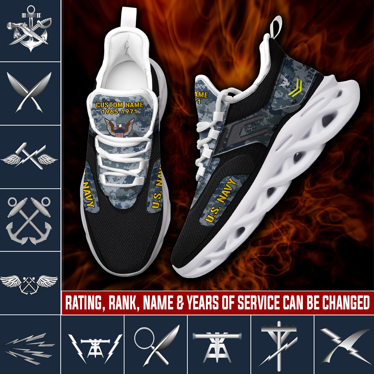 Personalized US Navy Max Soul Shoes Sneakers for Men And Women – Casual Shoes, Streetwear Shoes