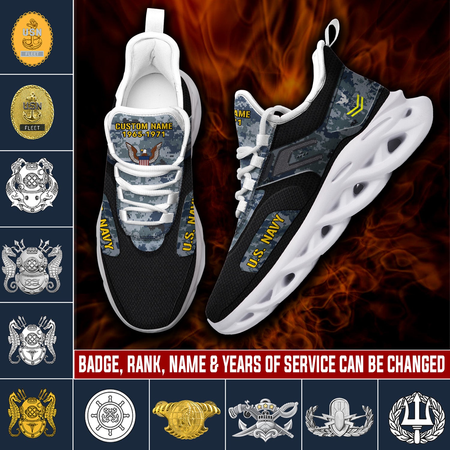 Personalized US Navy Max Soul Shoes Sneakers for Men And Women – Casual Shoes, Streetwear Shoes