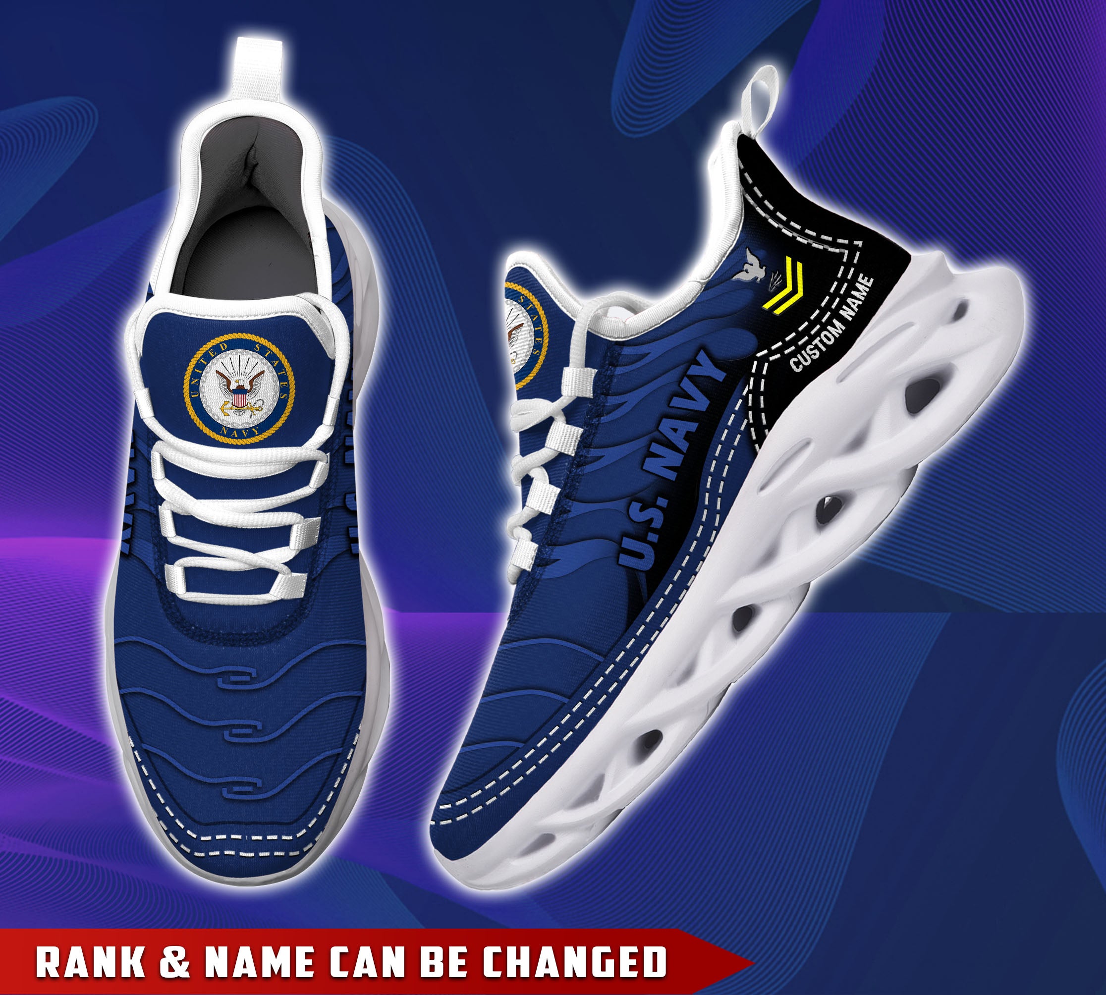 Personalized US Navy Max Soul Shoes Sneakers for Men And Women – Casual Shoes, Streetwear Shoes