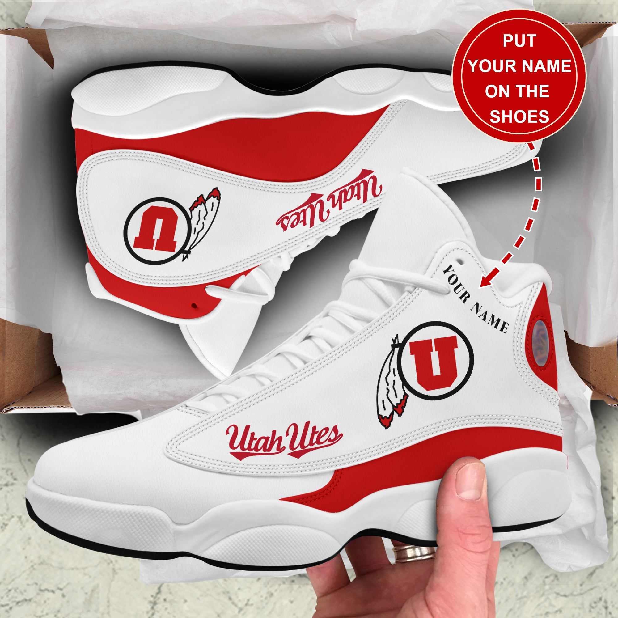 Personalized Utah Utes JD13 Sneakers Shoes for Men & Women | Custom Fan Gift