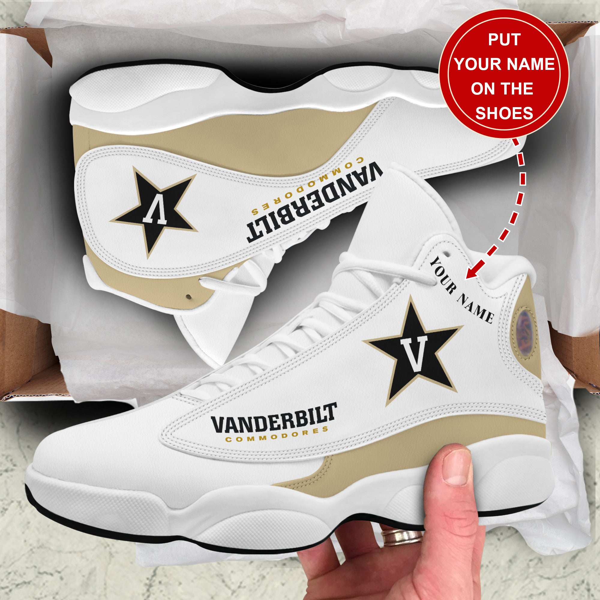 Personalized Vanderbilt Commodores JD13 Sneakers Shoes for Men & Women | Custom Fan Gift