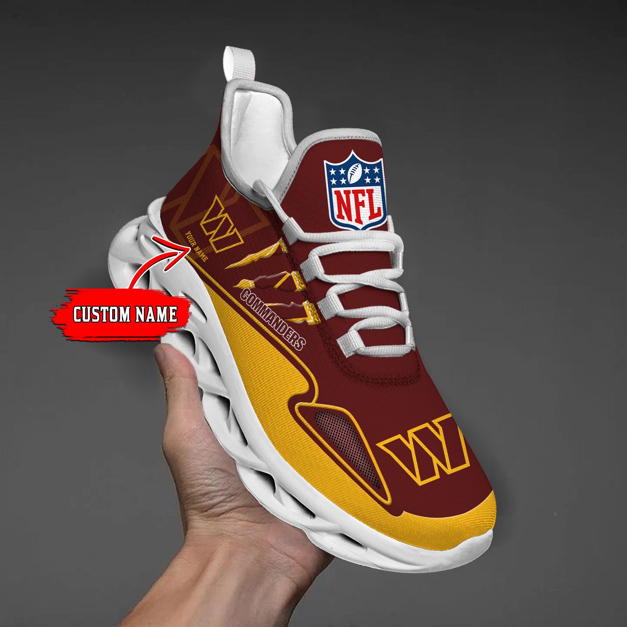 Personalized Washington Commanders Max Soul Shoes Sneakers for Men And Women – NFL Football Fan Shoes, Team Sneakers