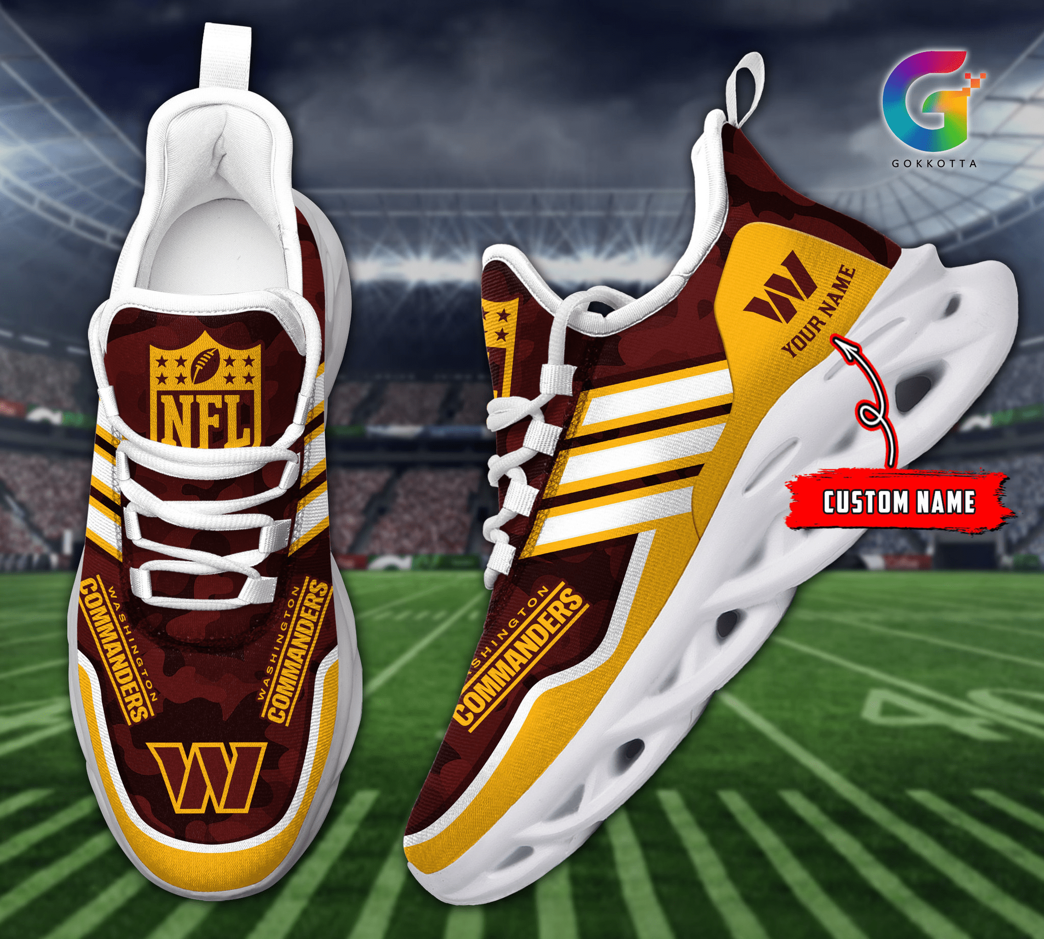 Personalized Washington Commanders Max Soul Shoes Sneakers for Men And Women – NFL Football Fan Shoes, Team Sneakers