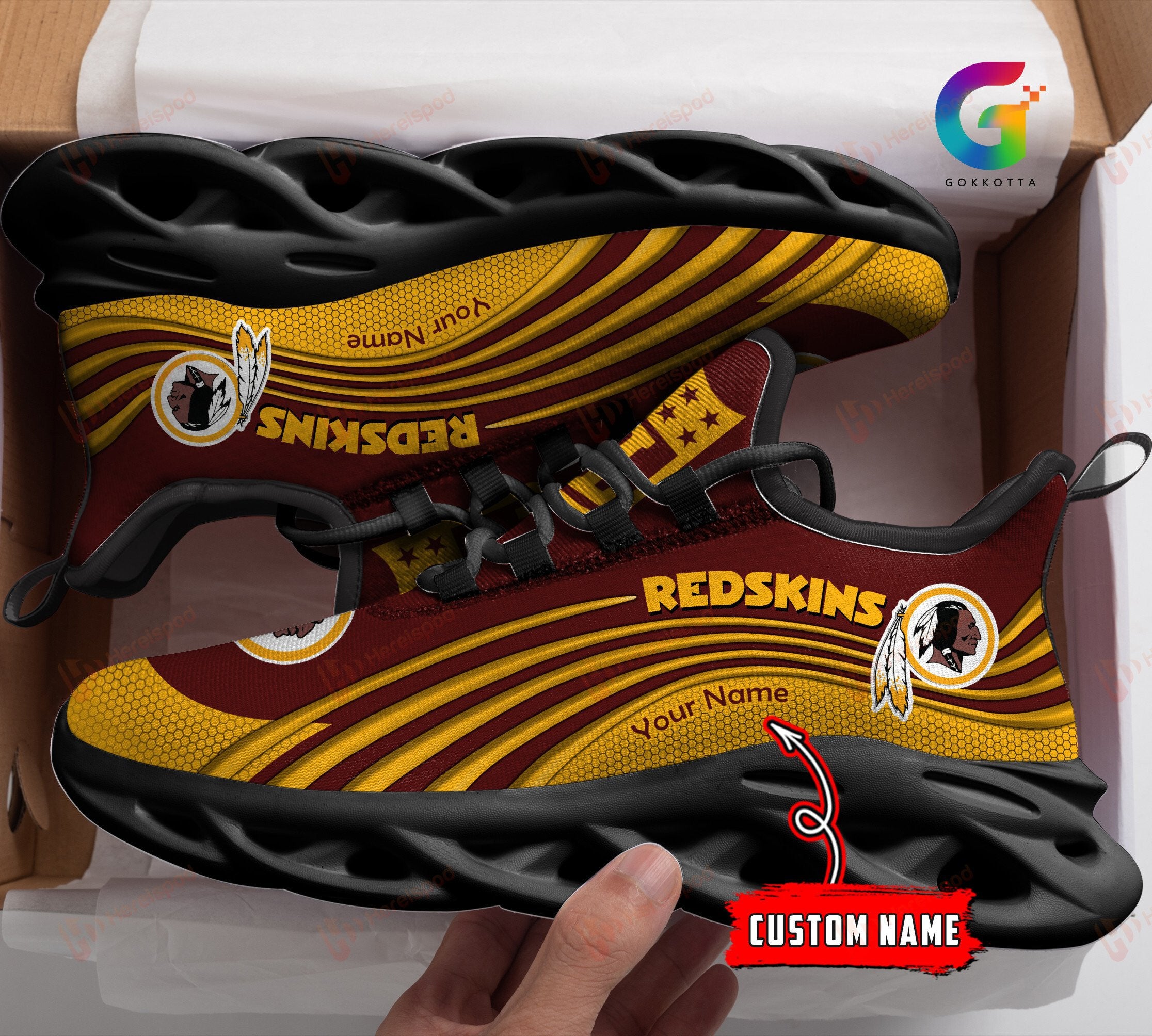 Personalized Washington Redskins NFL Max Soul Shoes Sneakers for Men And Women – NFL Football Fan Shoes, Team Sneakers