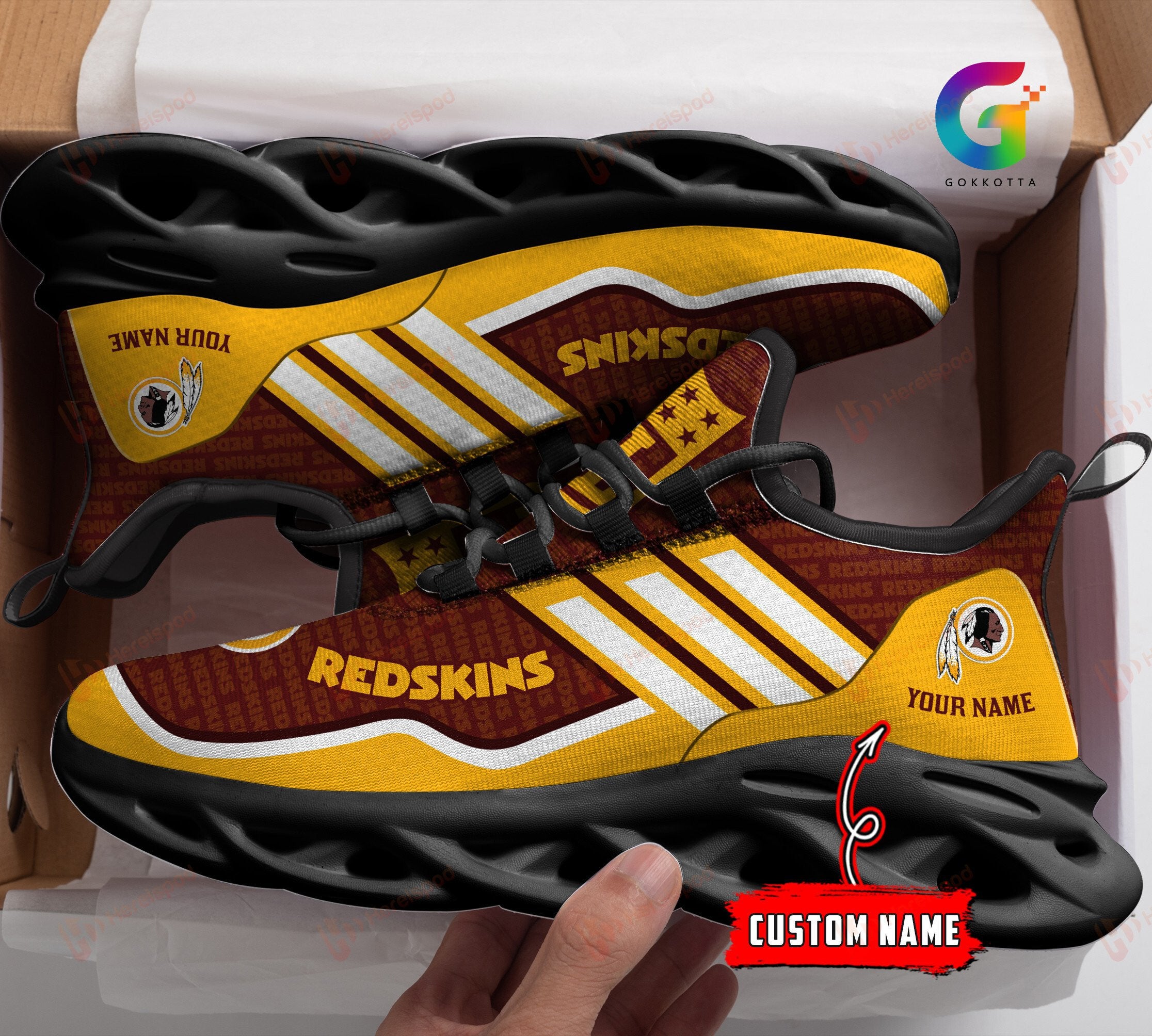 Personalized Washington Redskins NFL Max Soul Shoes Sneakers for Men And Women – NFL Football Fan Shoes, Team Sneakers
