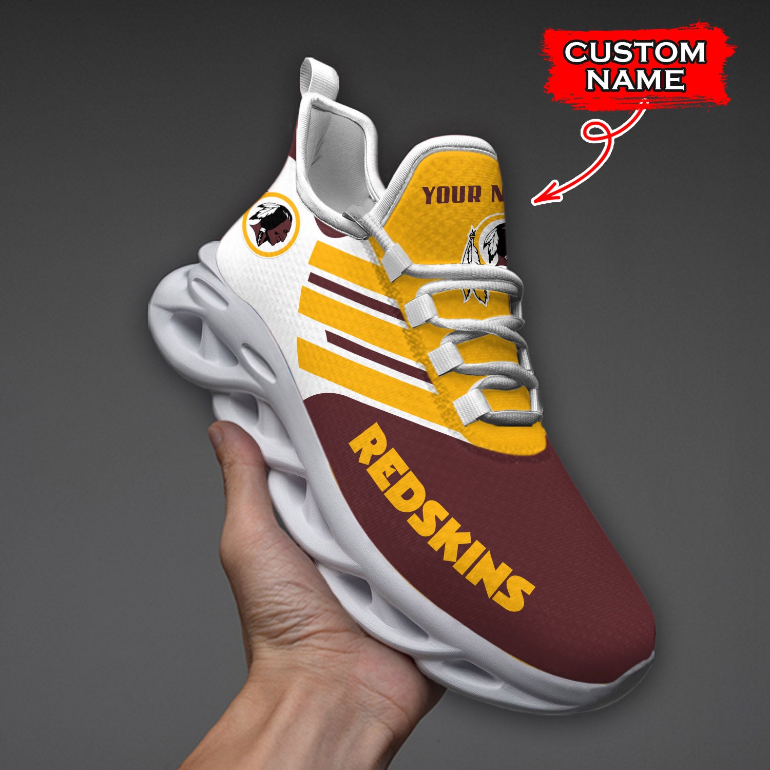 Personalized Washington Redskins NFL Max Soul Shoes Sneakers for Men And Women – NFL Football Fan Shoes, Team Sneakers