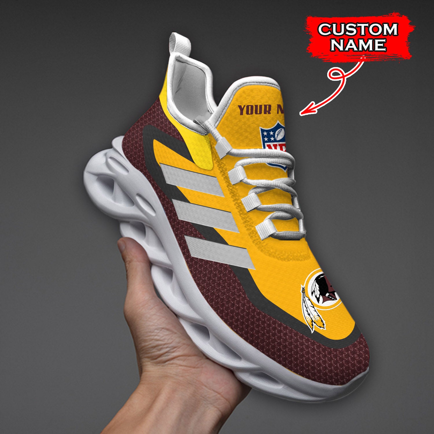 Personalized Washington Redskins NFL Max Soul Shoes Sneakers for Men And Women – NFL Football Fan Shoes, Team Sneakers