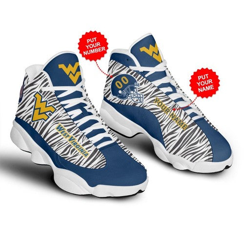 Personalized West Virginia Mountaineers JD13 Sneakers Shoes for Men & Women | Custom Fan Gift