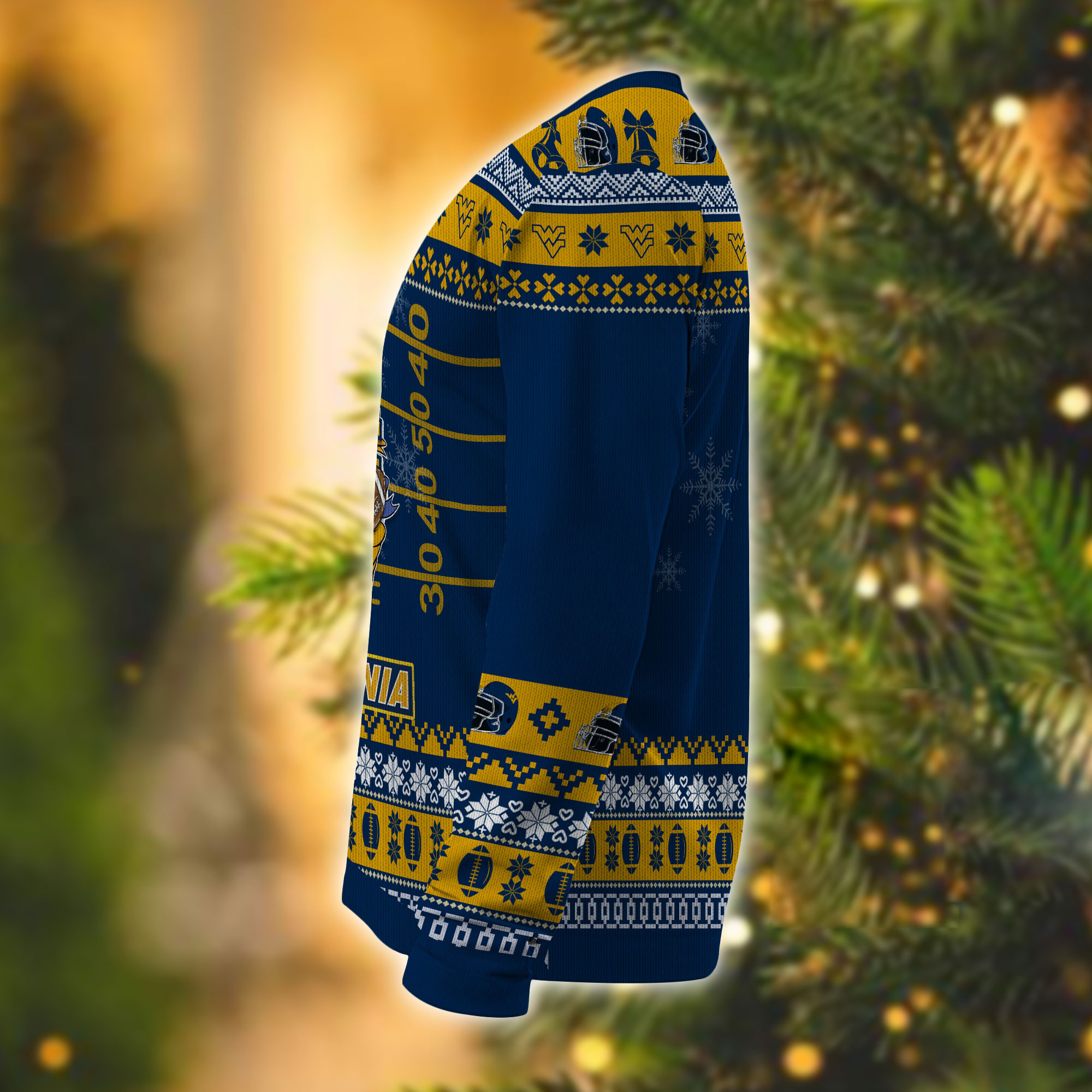 Personalized West Virginia Mountaineers Mickey Ugly Christmas Sweater, - Image 4