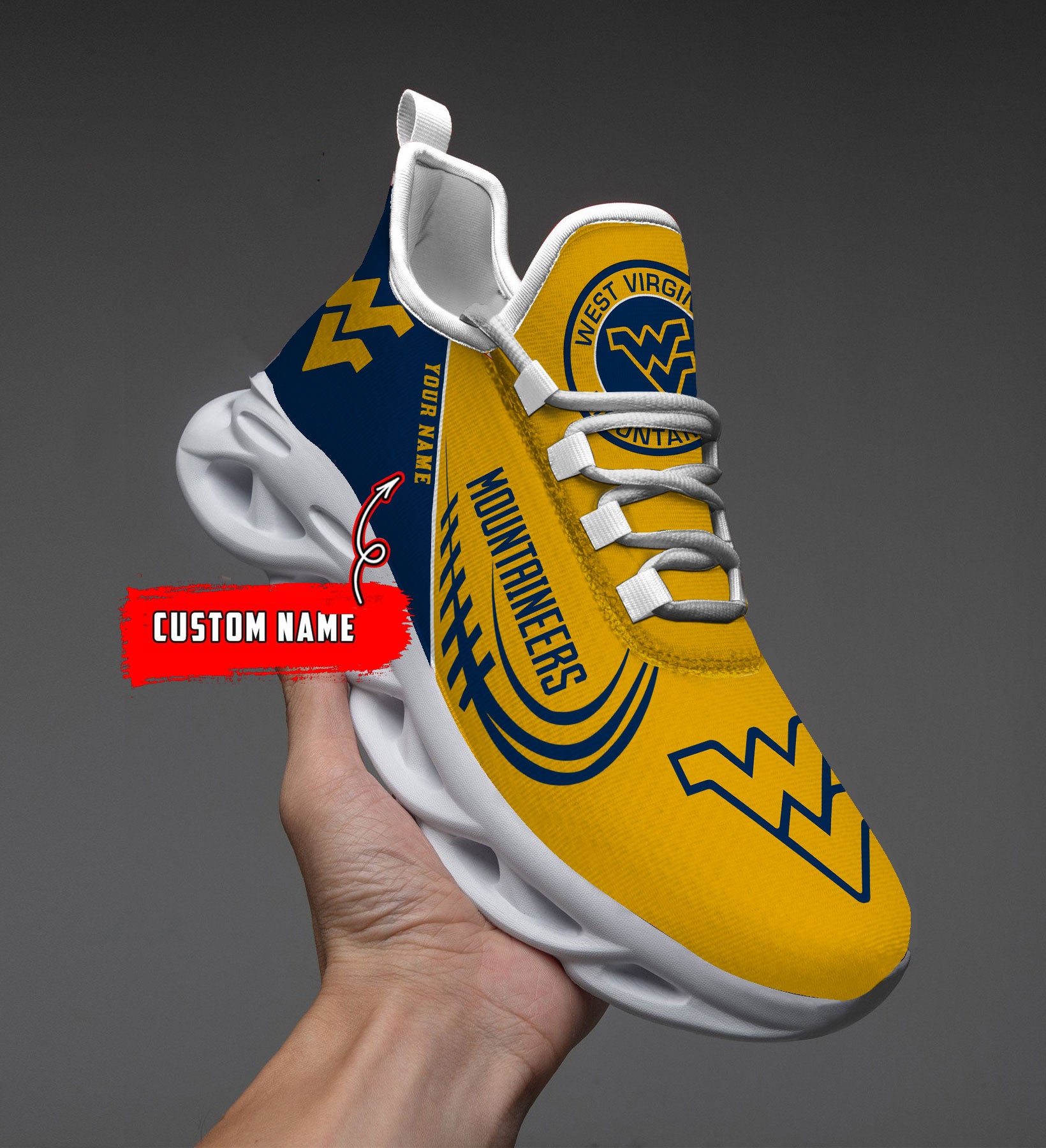 Personalized West Virginia Mountaineers NCAA Max Soul Shoes Sneakers for Men And Women – NCAA Fan Shoes, Team Sneakers