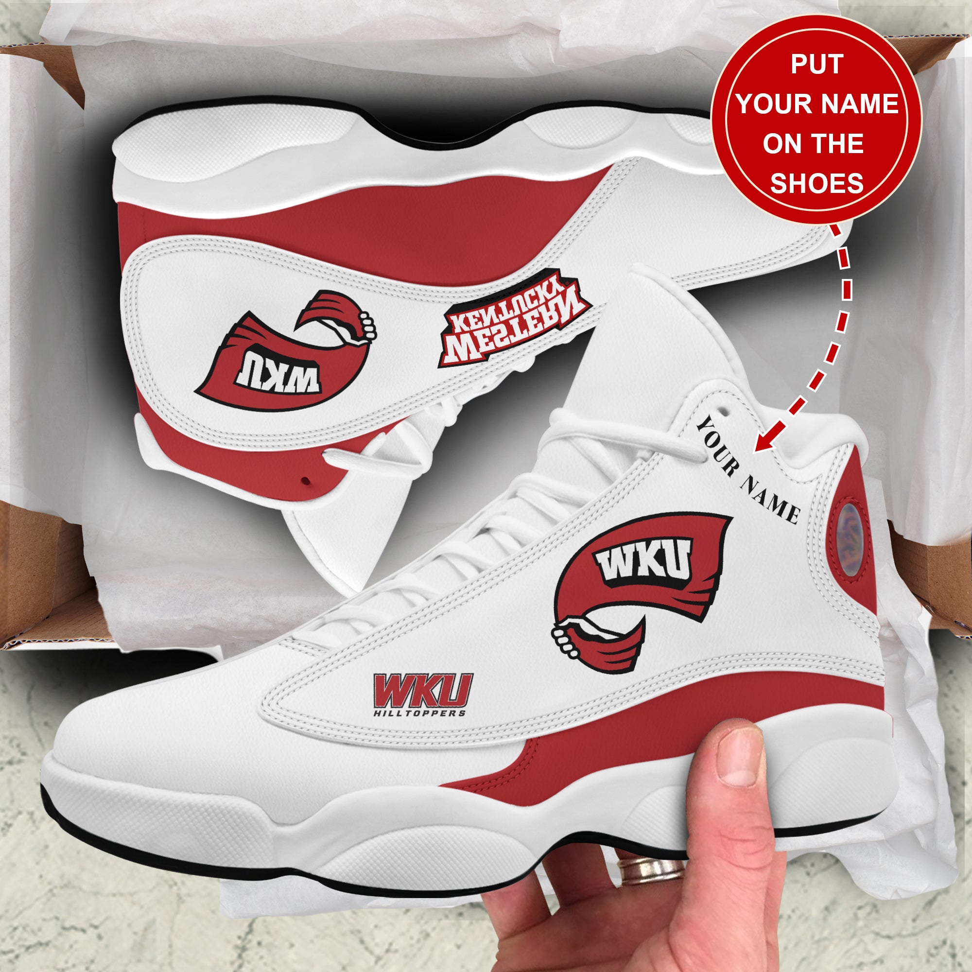 Personalized Western Kentucky Hilltoppers JD13 Sneakers Shoes for Men & Women | Personalized Gift for Style Lovers