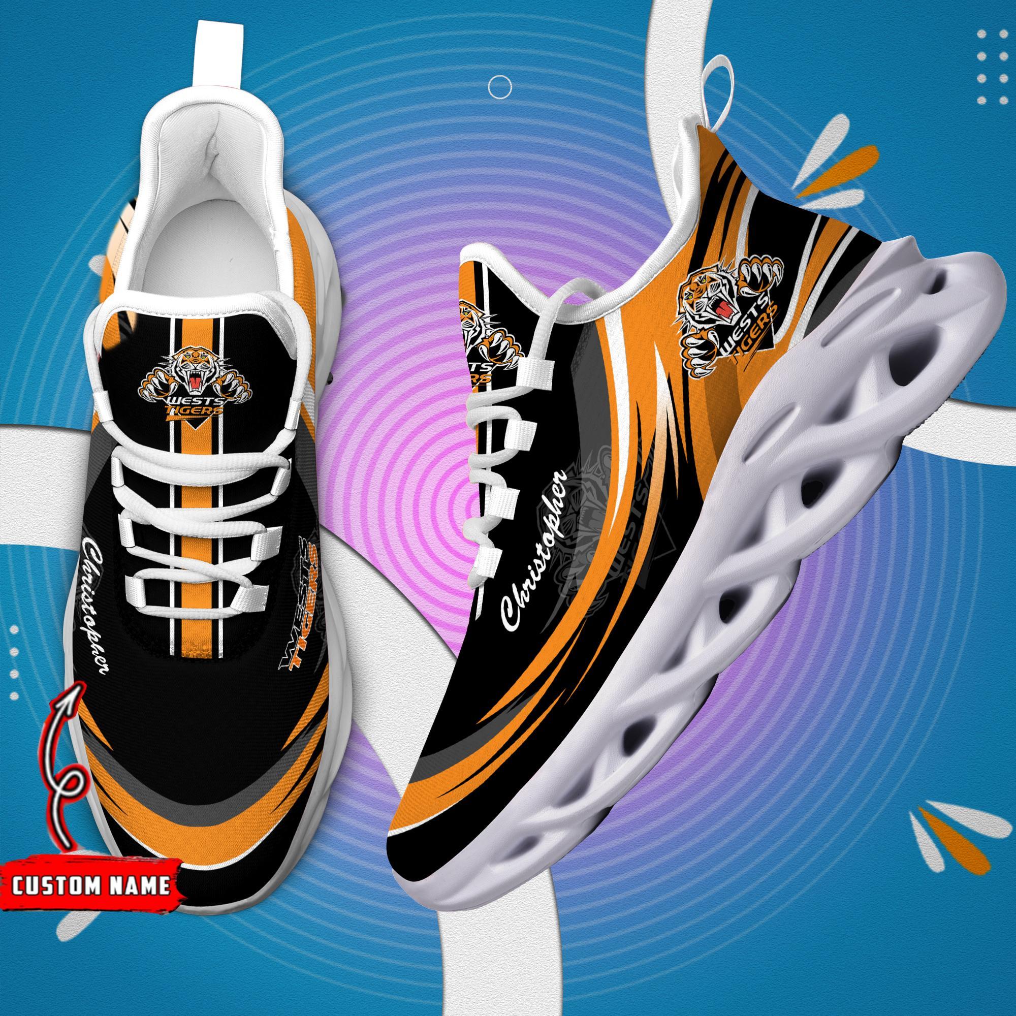 Personalized Wests Tigers Max Soul Shoes Sneakers for Men And Women – MLB Baseball Fan Shoes, Team Sneakers