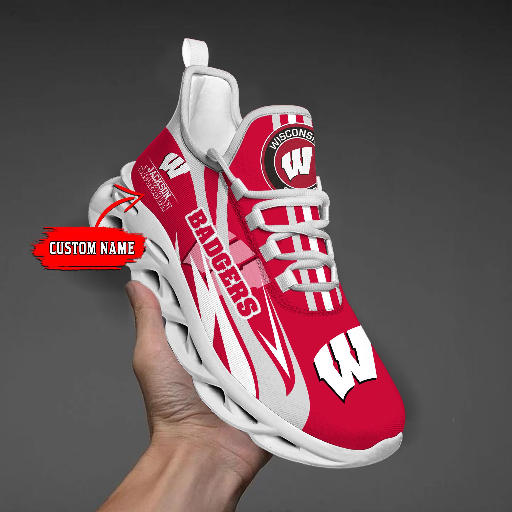 Personalized Wisconsin Badgers Max Soul Shoes Sneakers for Men And Women – NCAA Fan Shoes, Team Sneakers