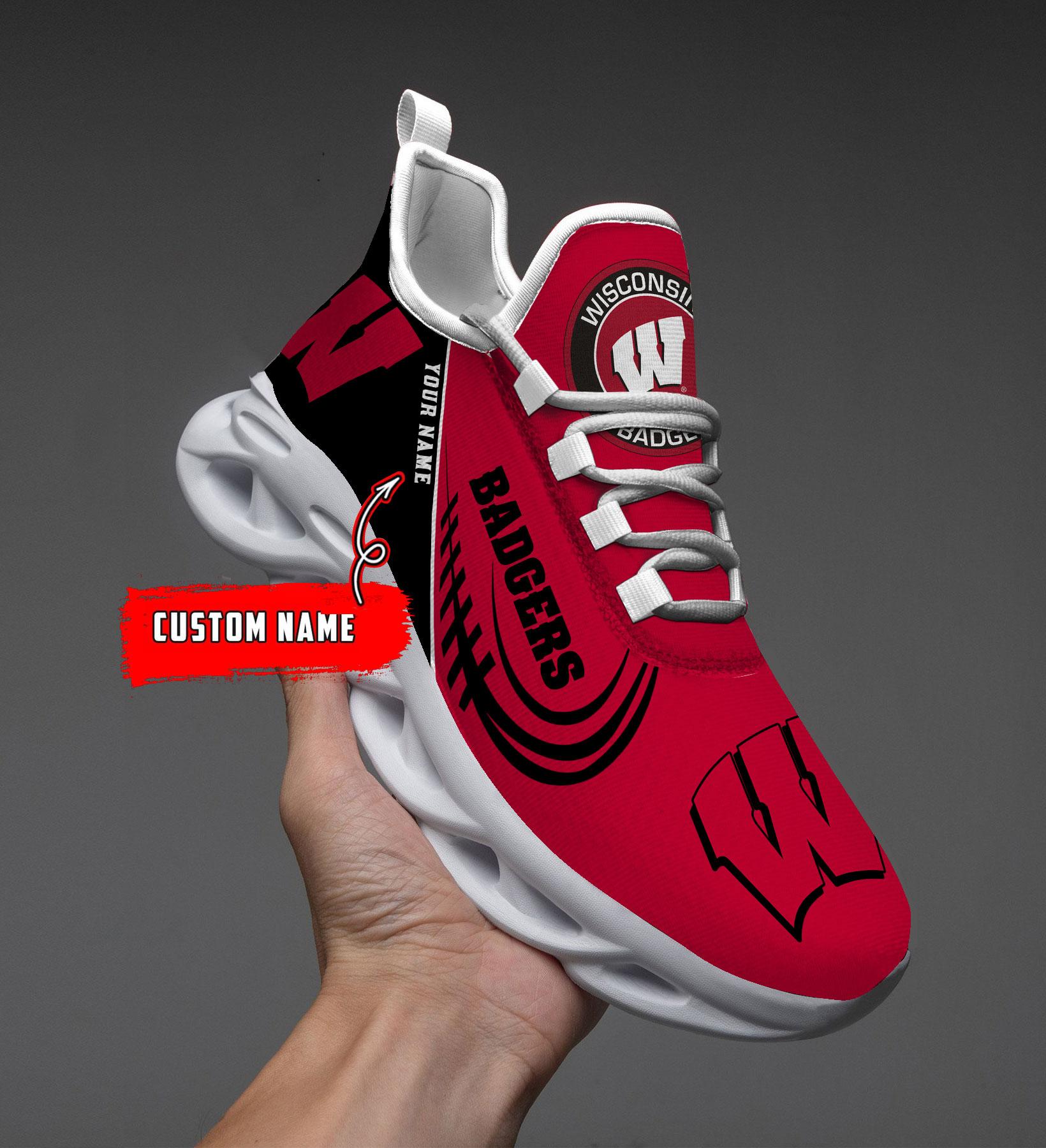 Personalized Wisconsin Badgers Max Soul Shoes Sneakers for Men And Women – NCAA Fan Shoes, Team Sneakers