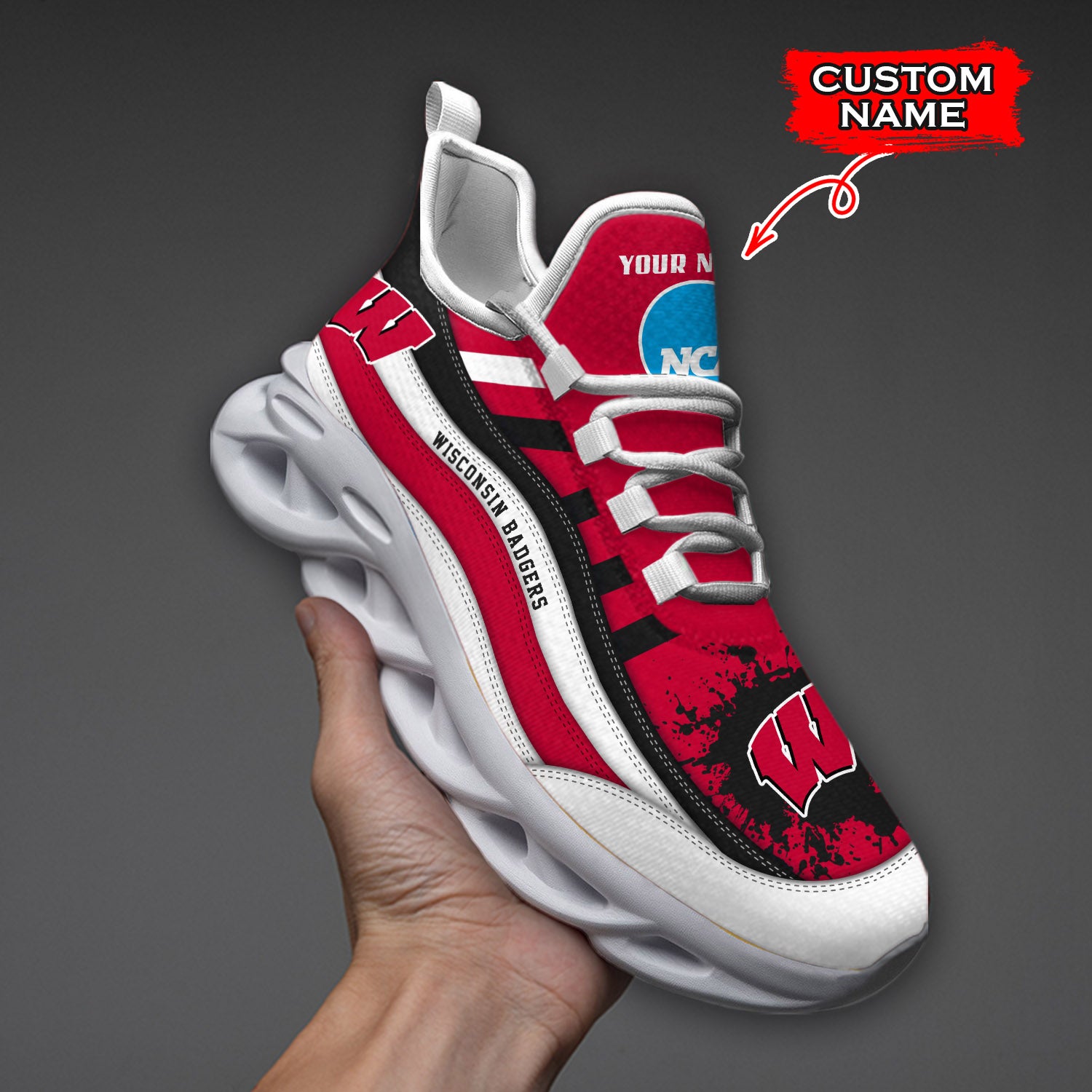 Personalized Wisconsin Badgers NCAA Max Soul Shoes Sneakers for Men And Women – NCAA Fan Shoes, Team Sneakers