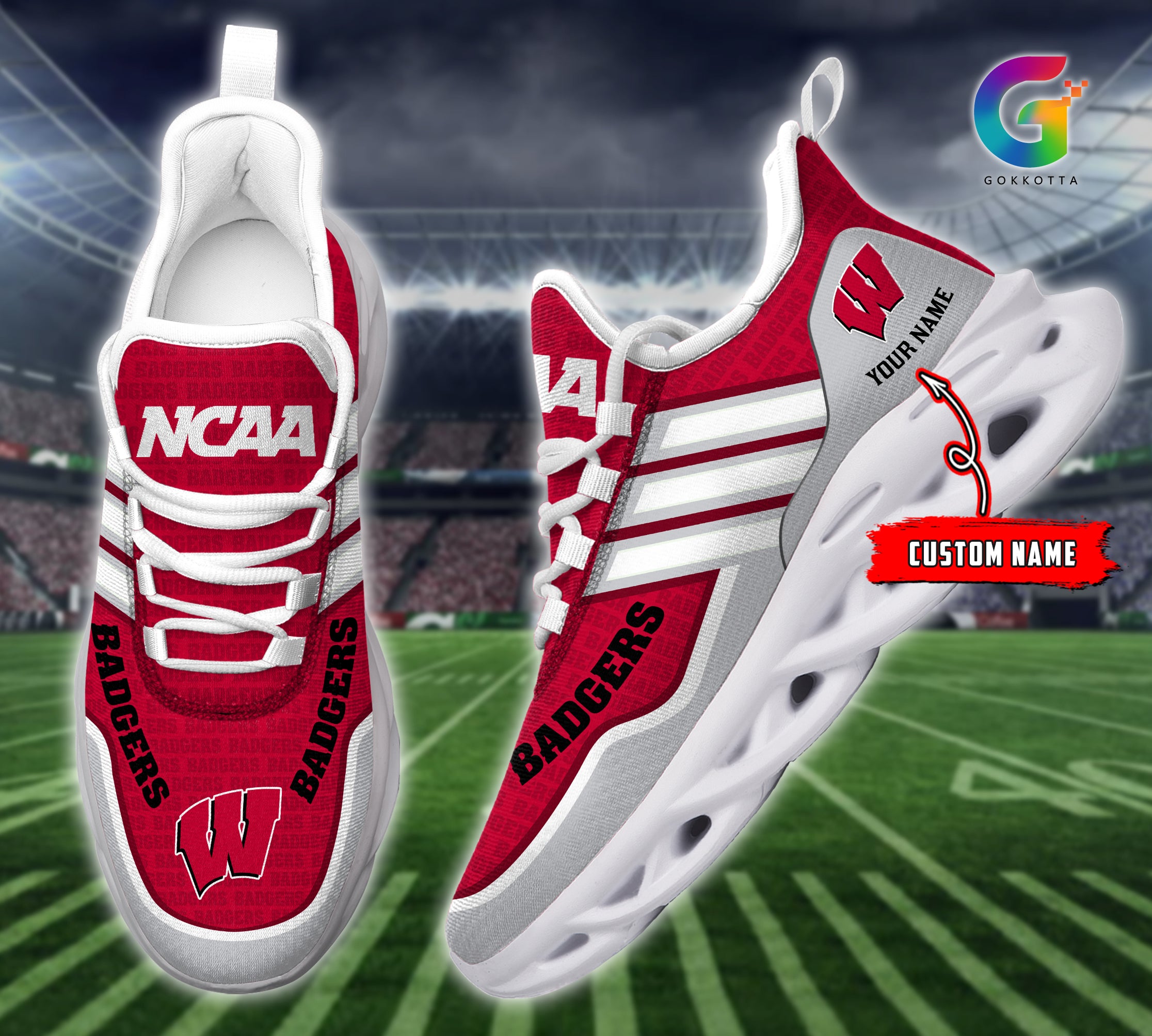 Personalized Wisconsin Badgers NCAA Max Soul Shoes Sneakers for Men And Women – NCAA Fan Shoes, Team Sneakers