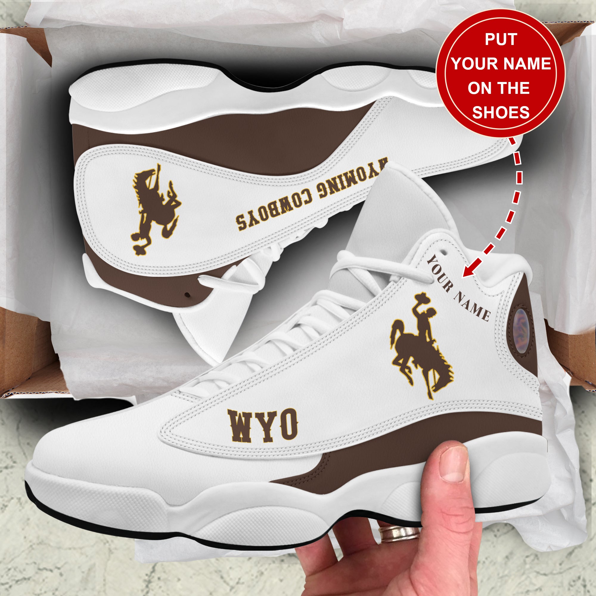 Personalized Wyoming Cowboys JD13 Sneakers Shoes for Men & Women | Custom Fan Gift