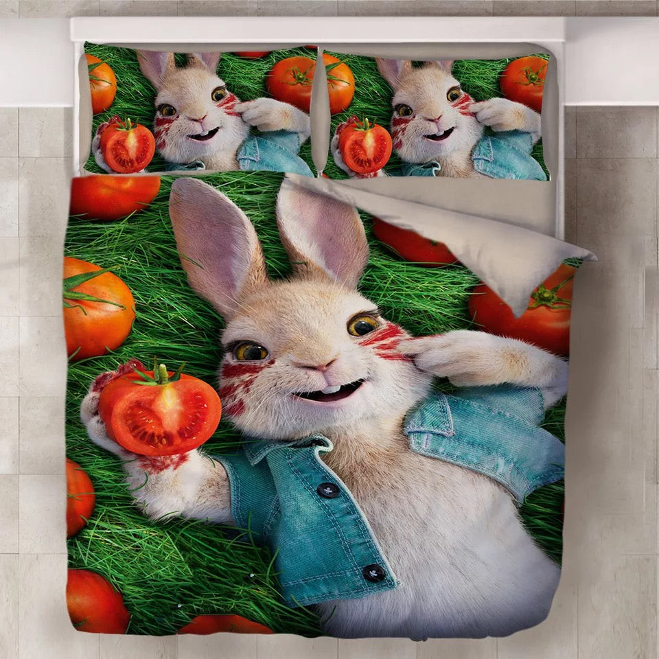 Peter Rabbit Duvet Cover Quilt Cover Pillowcase Bedding Set Bed Linen Home Bedroom Decor