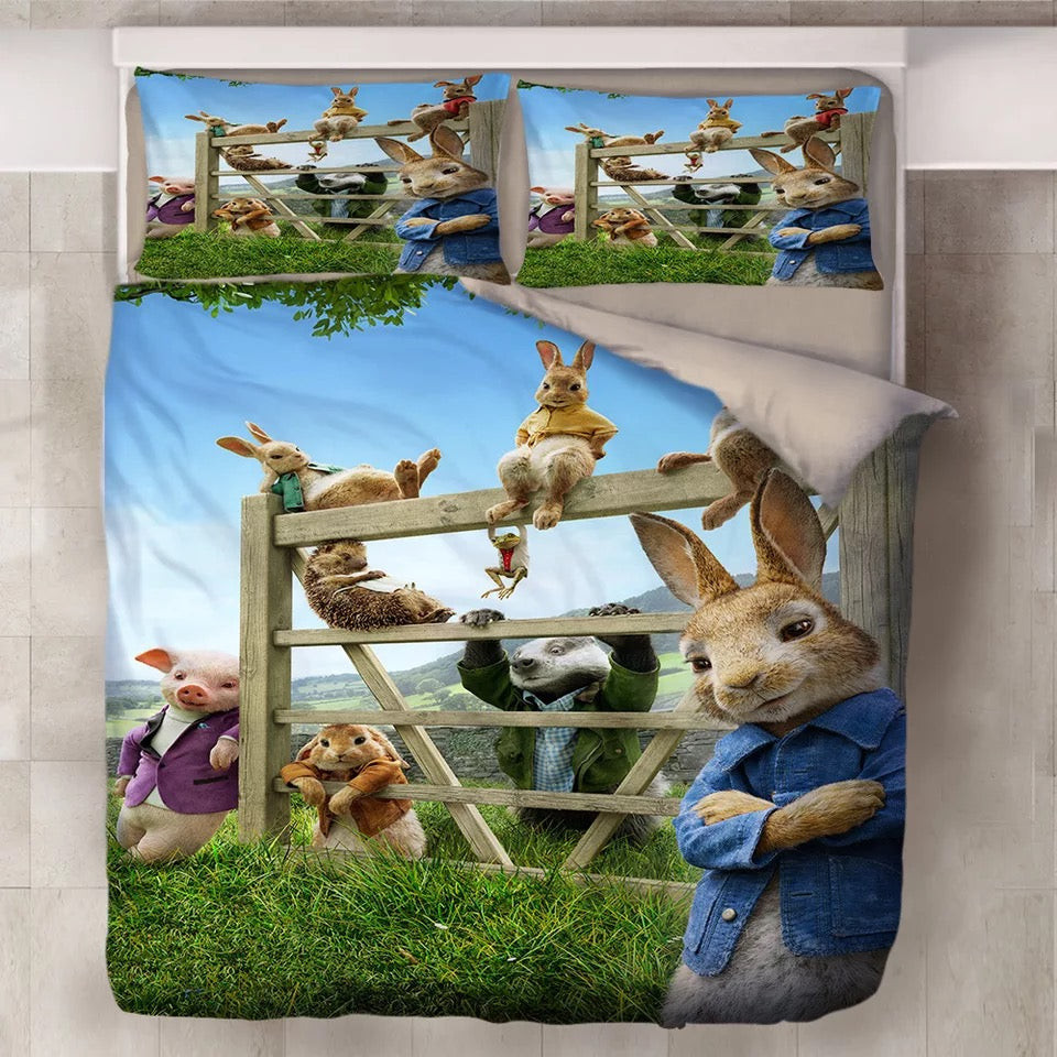 Peter Rabbit Duvet Cover Quilt Cover Pillowcase Bedding Set Bed Linen Home Bedroom Decor