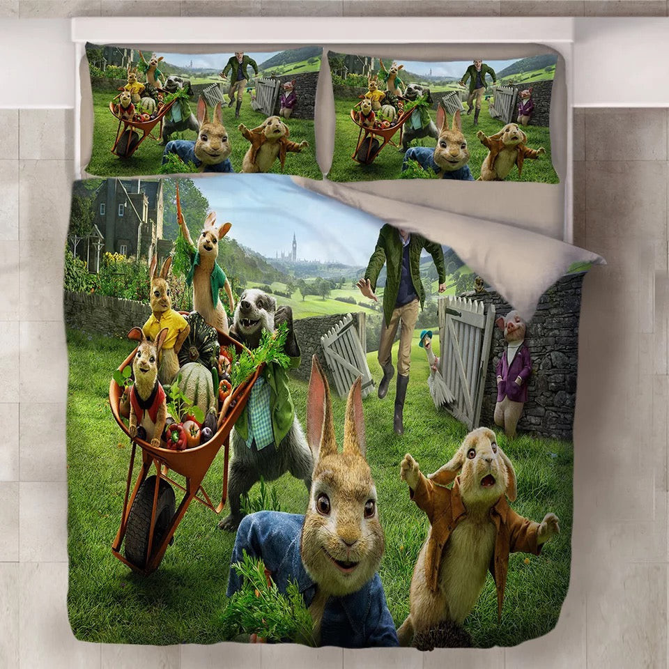 Peter Rabbit Duvet Cover Quilt Cover Pillowcase Bedding Set Bed Linen Home Bedroom Decor