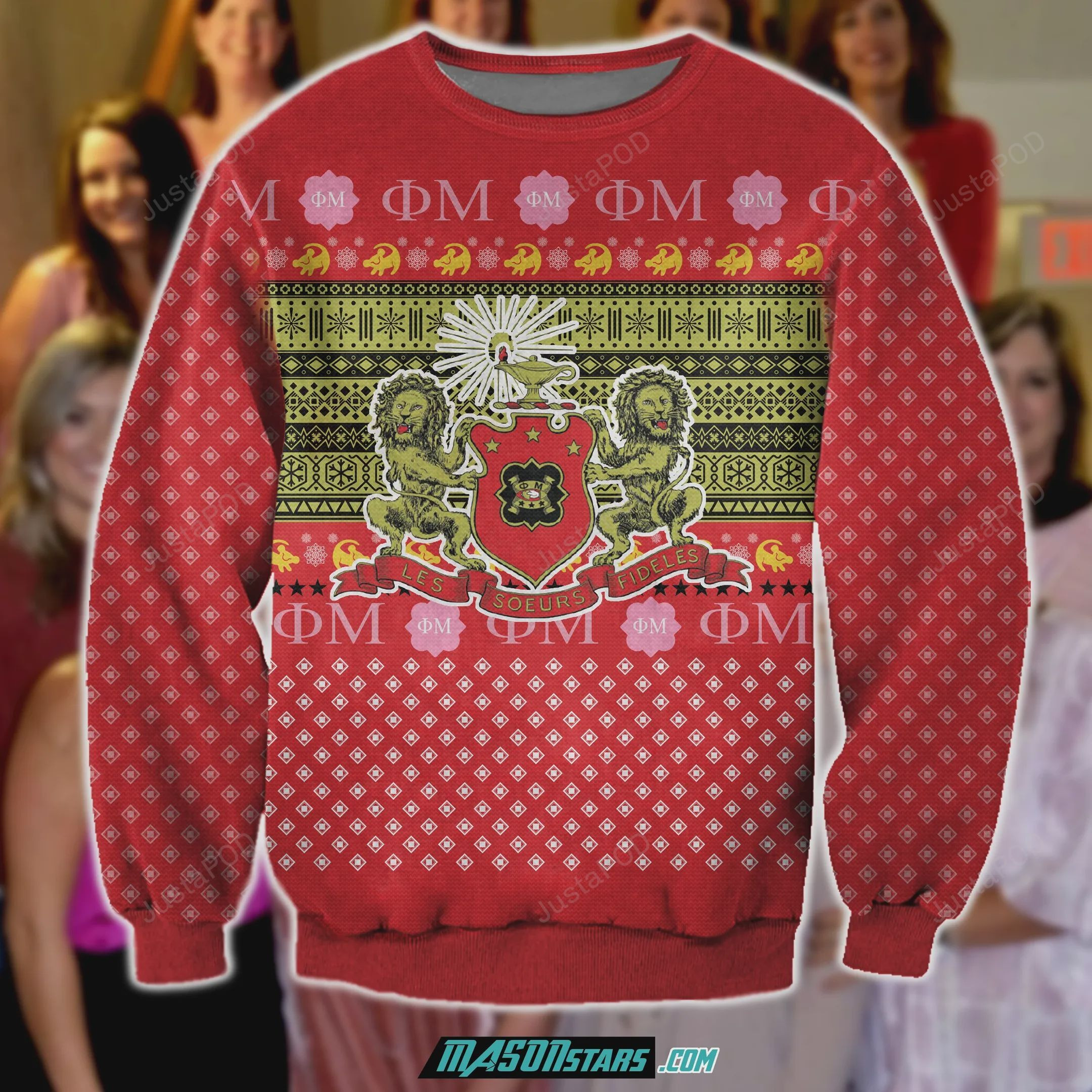 Phi Mu 3D Print Knitting Pattern Ugly Christmas Sweater, Perfect Holiday Gift