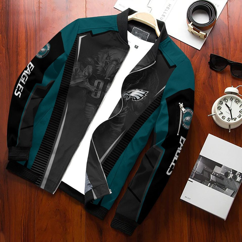 Philadelphia Eagles Bomber Jacket | NFL Team Jacket for Men & Women | Football Fan Gift