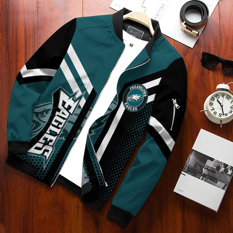 Philadelphia Eagles Bomber Jacket | NFL Team Jacket for Men & Women | Football Fan Gift