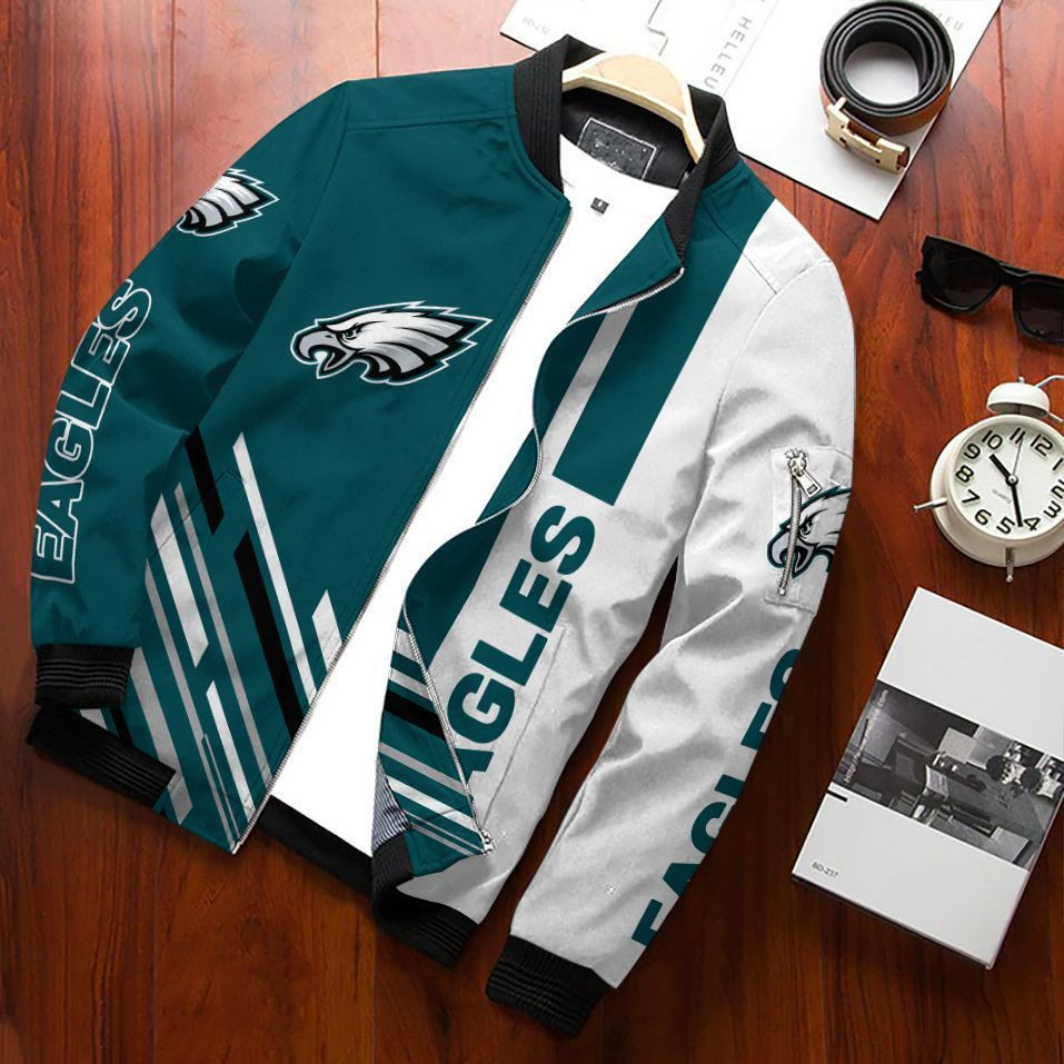 Philadelphia Eagles Bomber Jacket | NFL Team Jacket for Men & Women | Football Fan Gift