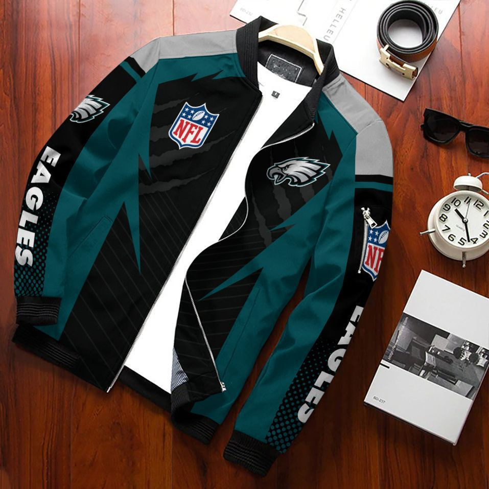 Philadelphia Eagles Bomber Jacket | NFL Team Jacket for Men & Women | Football Fan Gift