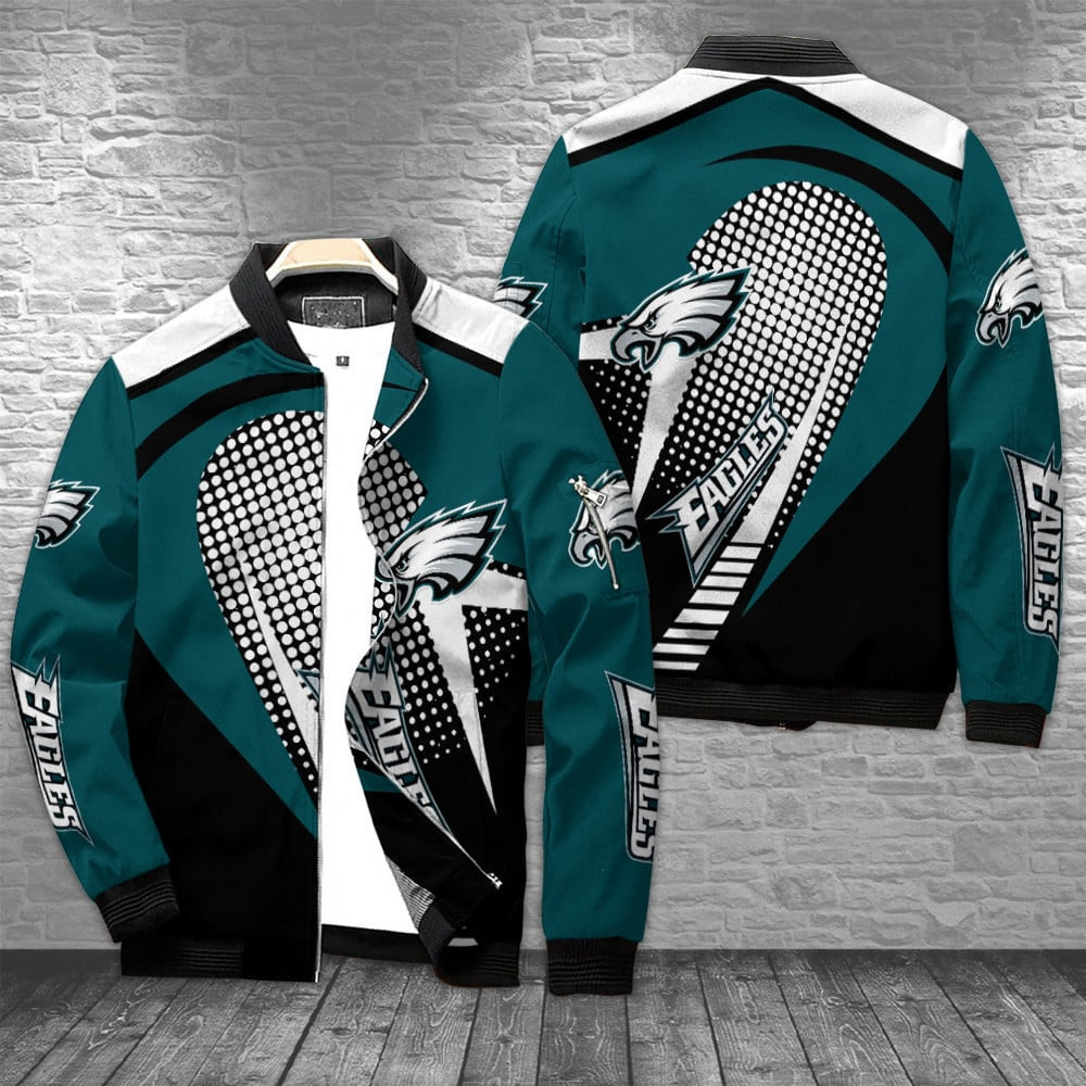 Philadelphia Eagles Bomber Jacket | NFL Team Jacket for Men & Women | Football Fan Gift