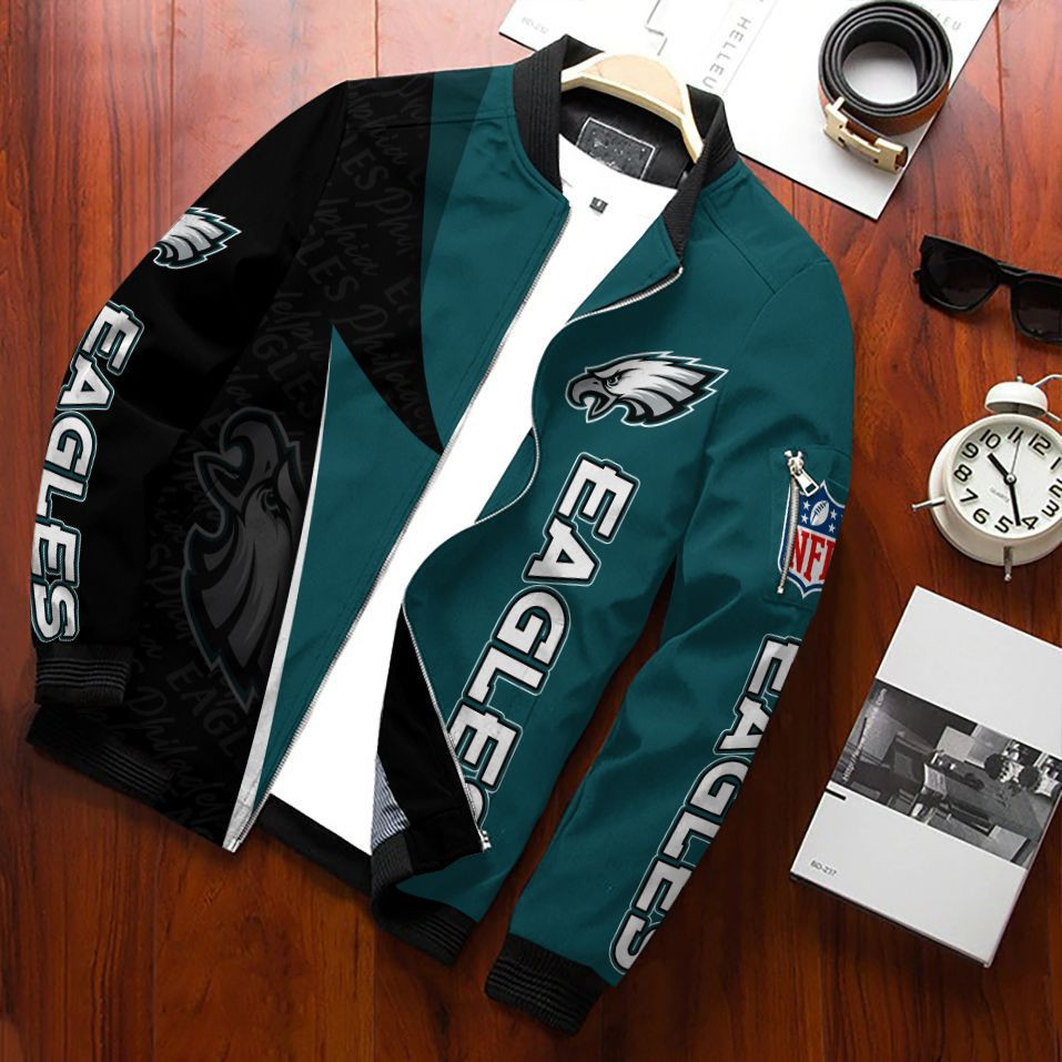 Philadelphia Eagles Bomber Jacket | NFL Team Jacket for Men & Women | Football Fan Gift