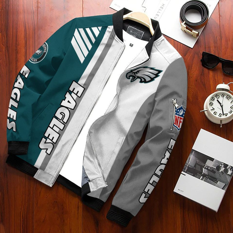 Philadelphia Eagles Bomber Jacket | NFL Team Jacket for Men & Women | Football Fan Gift