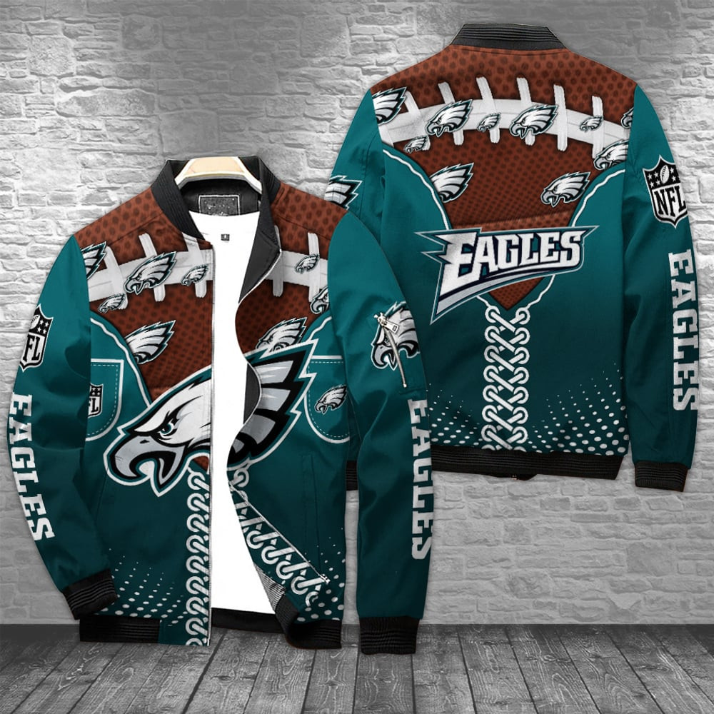 Philadelphia Eagles Bomber Jacket | NFL Team Jacket for Men & Women | Football Fan Gift