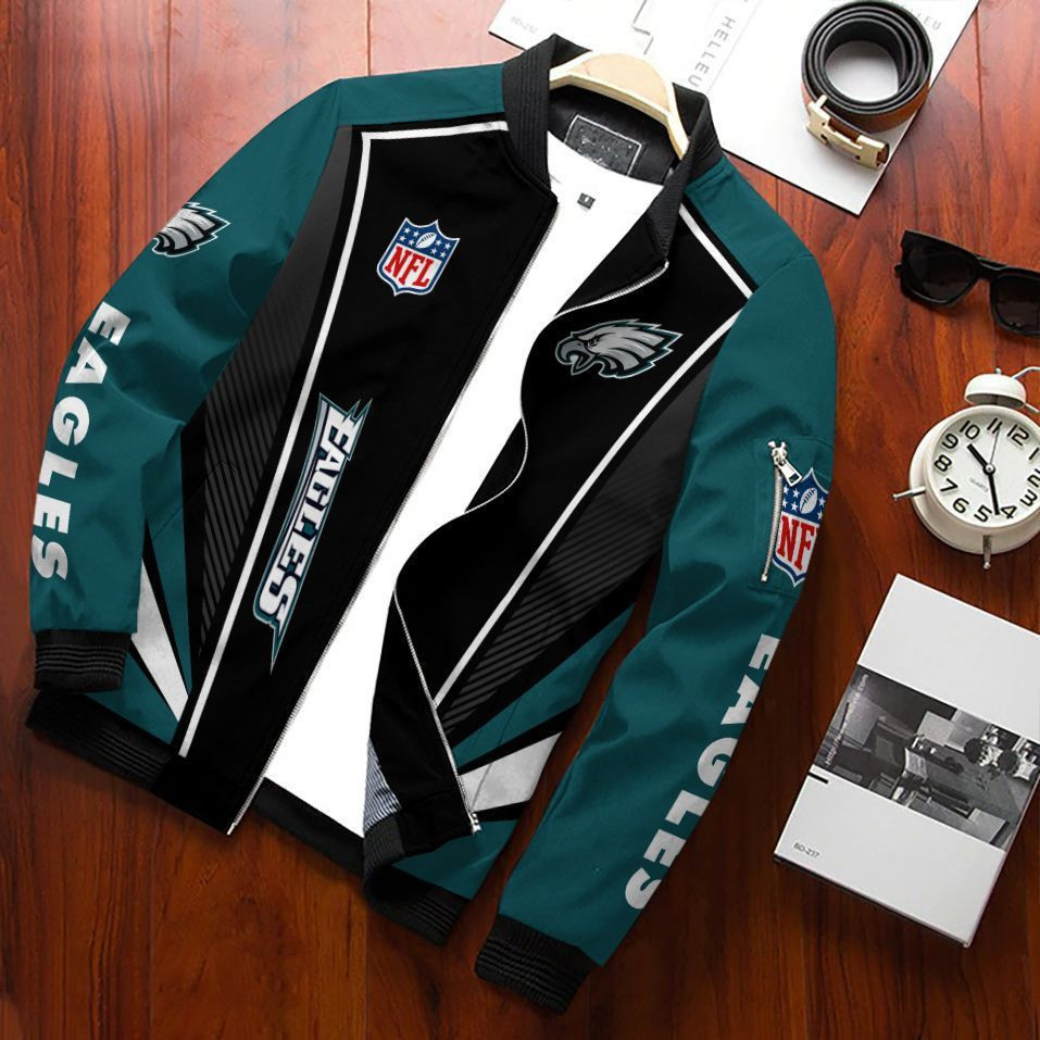 Philadelphia Eagles Bomber Jacket | NFL Team Jacket for Men & Women | Football Fan Gift