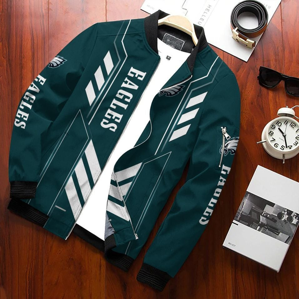 Philadelphia Eagles Bomber Jacket | NFL Team Jacket for Men & Women | Football Fan Gift