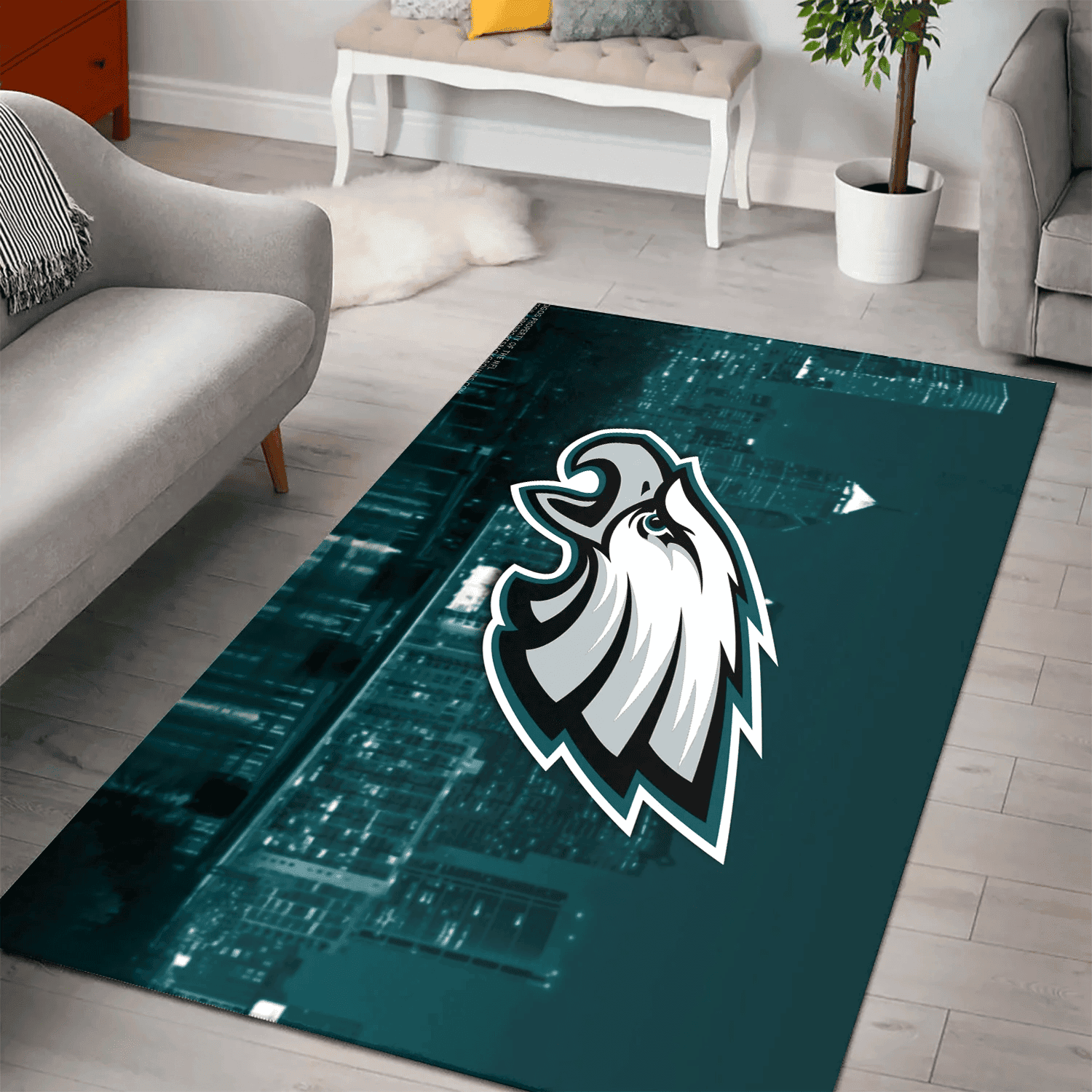 Philadelphia Eagles City 3D Full Print Rectangle Area Rug – Full Print Carpet For Living Room & Bedroom Home Decor