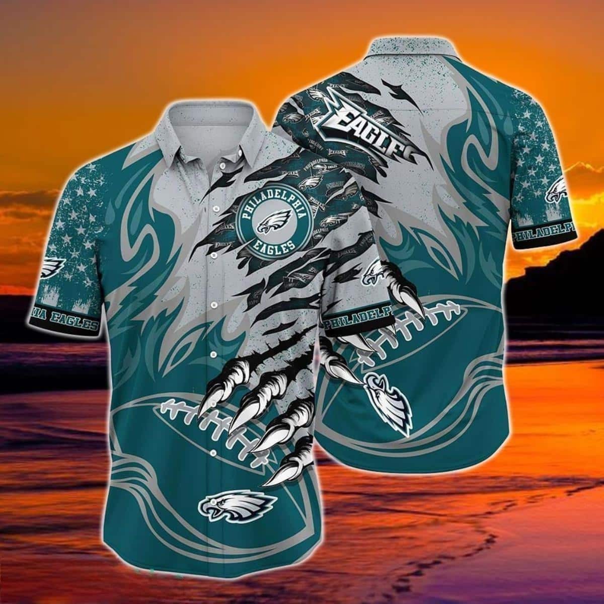 Philadelphia Eagles Claw Attack Aloha Hawaiian Shirt for Men & Women