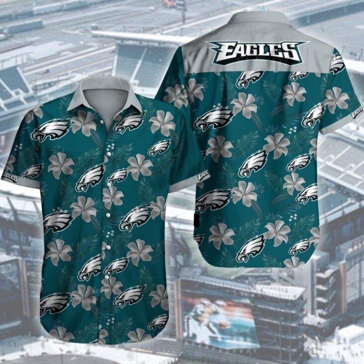Philadelphia Eagles Floral Palm Aloha Hawaiian Shirt for Men & Women