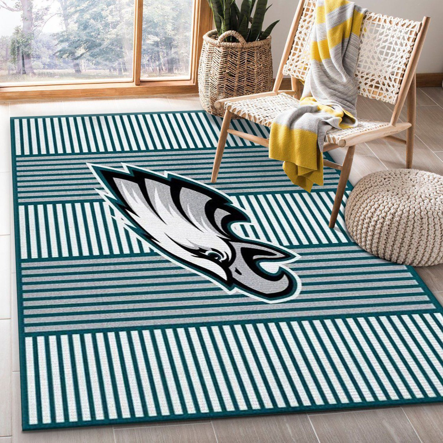 Philadelphia Eagles Imperial Champion Rug Rectangle Area Rug – Full Print Carpet For Living Room & Bedroom Home Decor