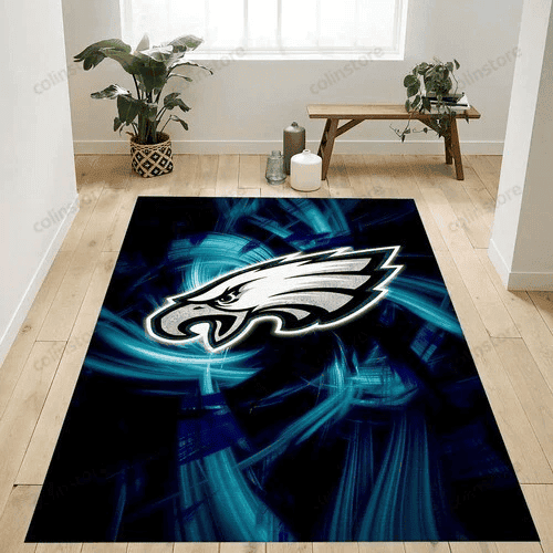 Philadelphia Eagles Logo Rectangle Area Rug – Full Print Carpet For Living Room & Bedroom Home Decor