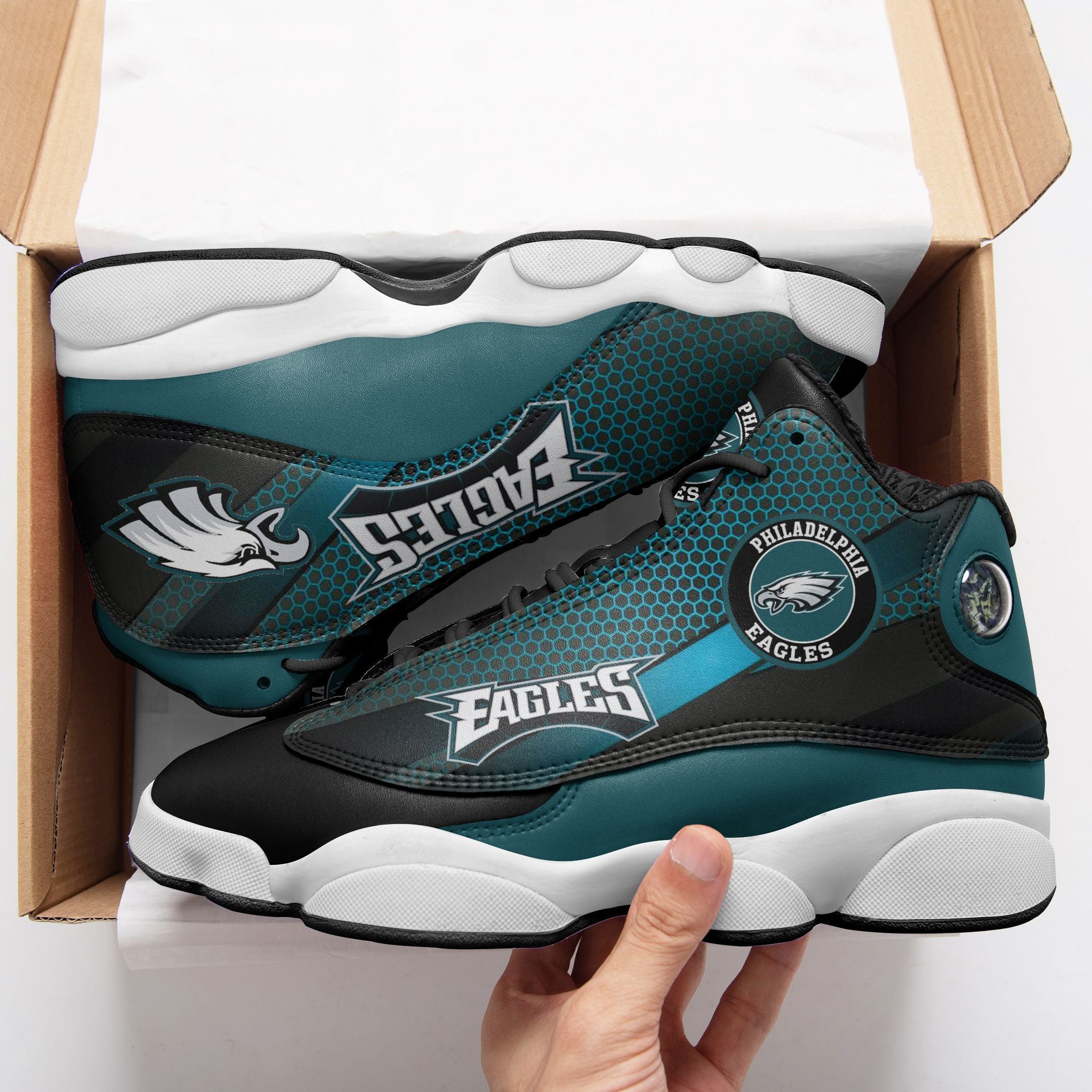 Philadelphia Eagles NFL JD13 Sneakers Shoes for Men & Women | Custom Fan Gift