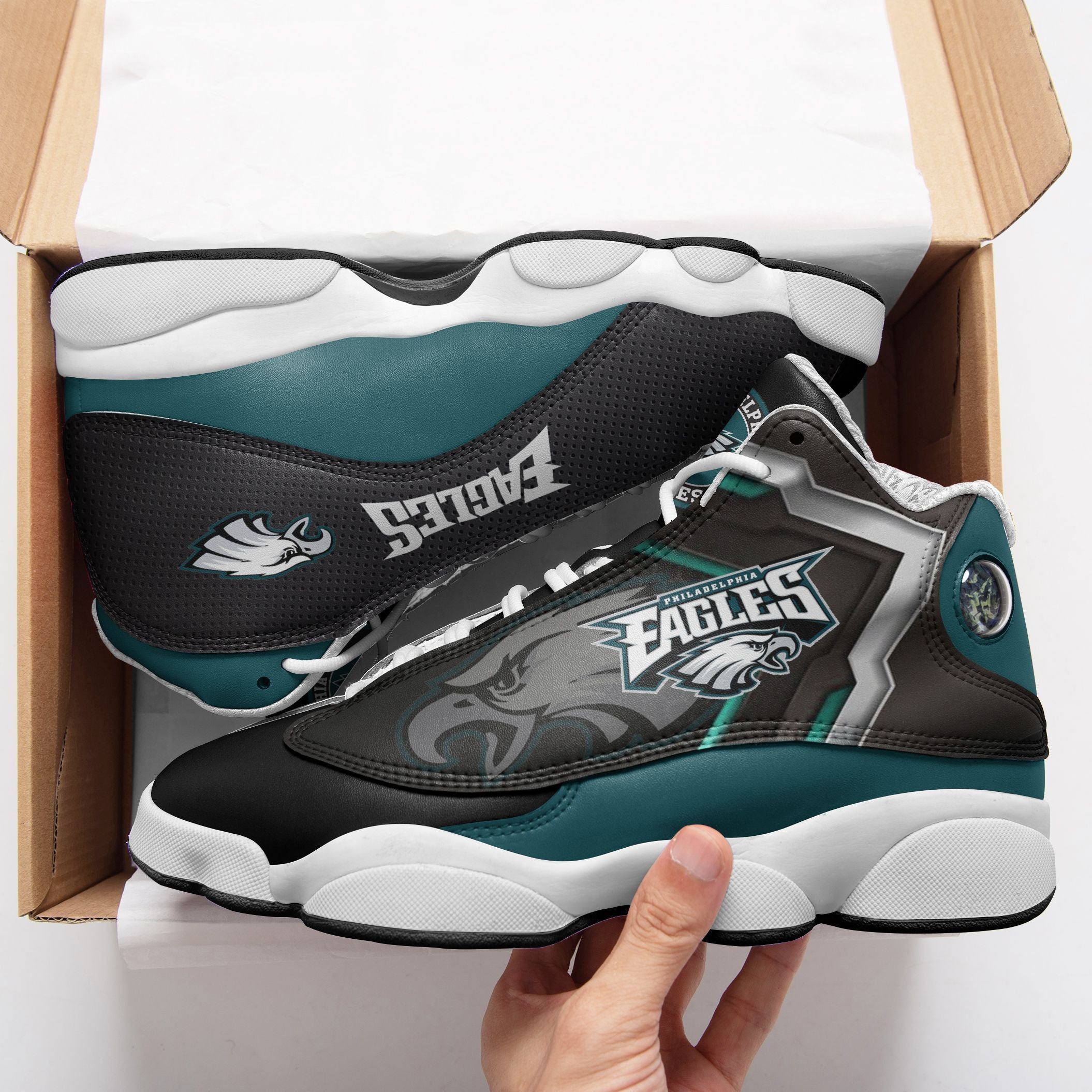 Philadelphia Eagles NFL JD13 Sneakers Shoes for Men & Women | Custom Fan Gift