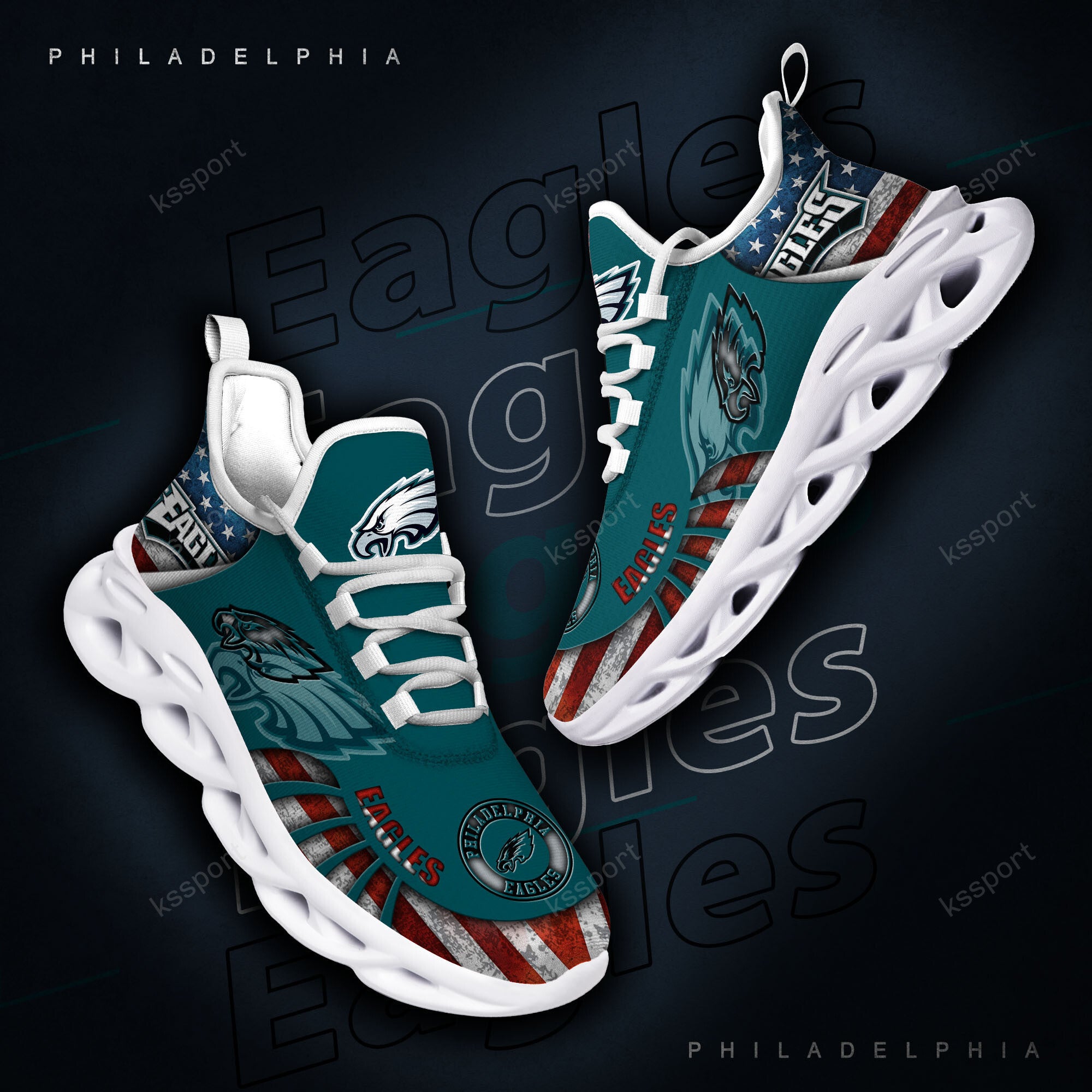 Philadelphia Eagles NFL Max Soul Shoes Sneakers for Men And Women – NFL Football Fan Shoes, Team Sneakers