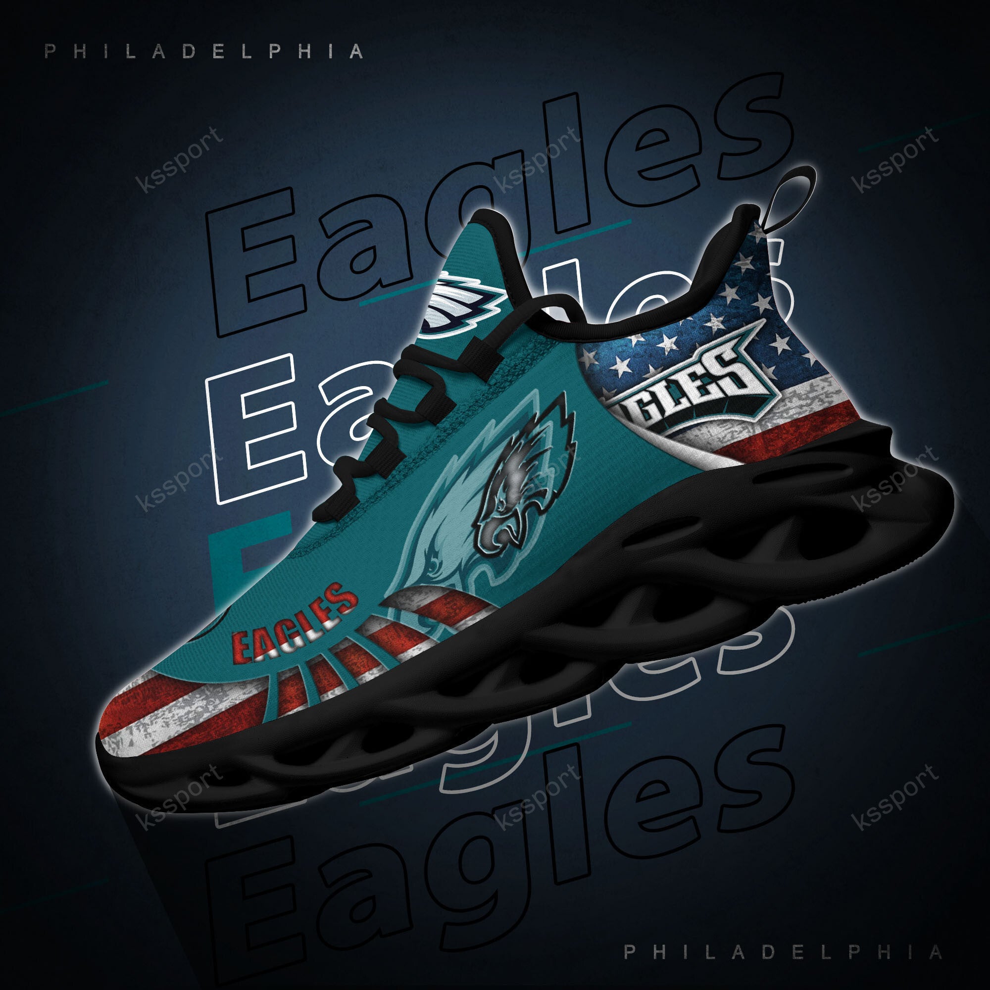 Philadelphia Eagles NFL Max Soul Shoes Sneakers for Men And Women – NFL Football Fan Shoes, Team Sneakers - Image 4