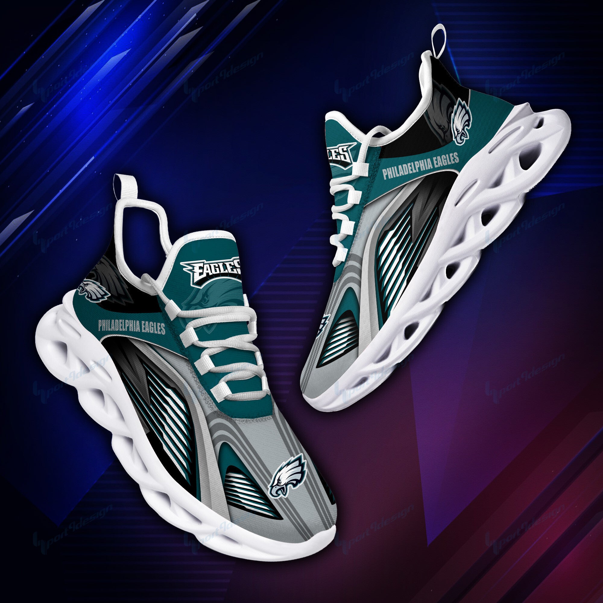 Philadelphia Eagles NFL Max Soul Shoes Sneakers for Men And Women – NFL Football Fan Shoes, Team Sneakers