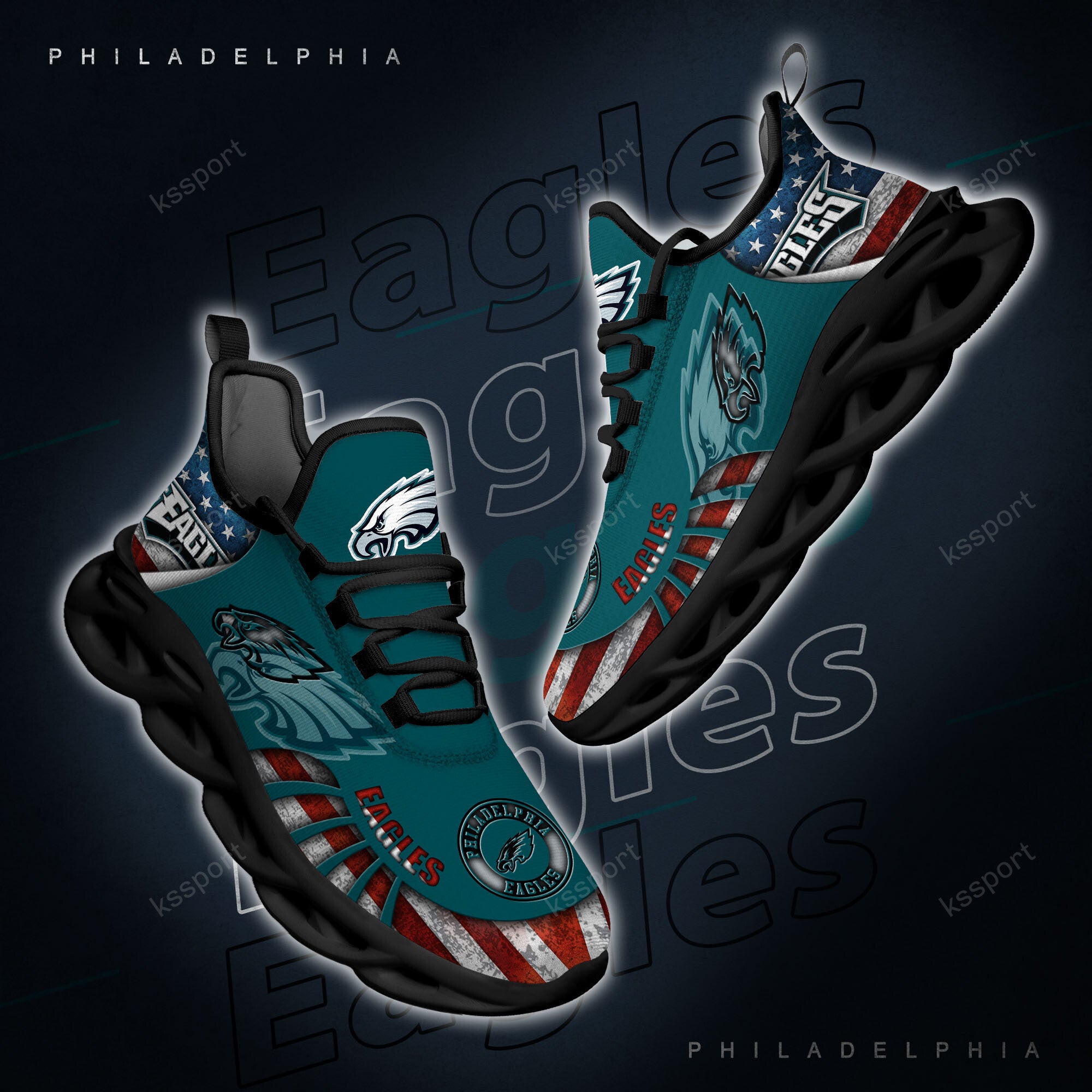 Philadelphia Eagles NFL Max Soul Shoes Sneakers for Men And Women – NFL Football Fan Shoes, Team Sneakers - Image 3