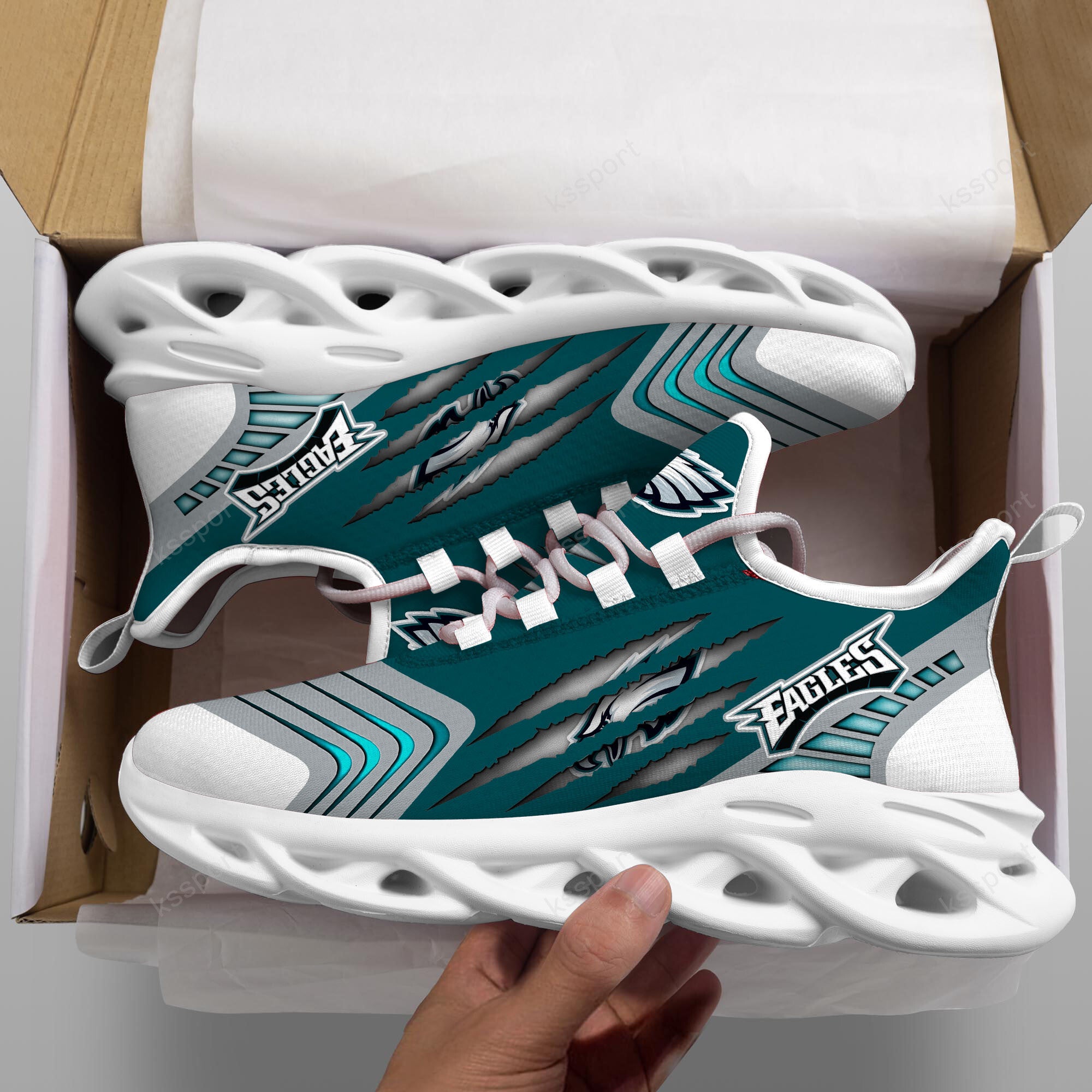 Philadelphia Eagles NFL Max Soul Shoes Sneakers for Men And Women – NFL Football Fan Shoes, Team Sneakers